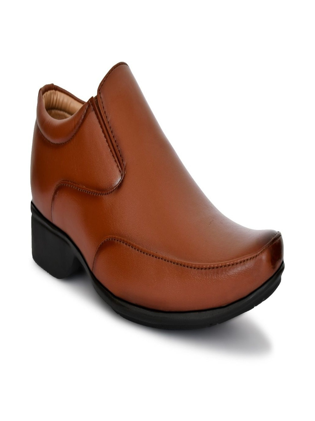 Aaeshu Men Tan Pointed Toe Formal Shoes