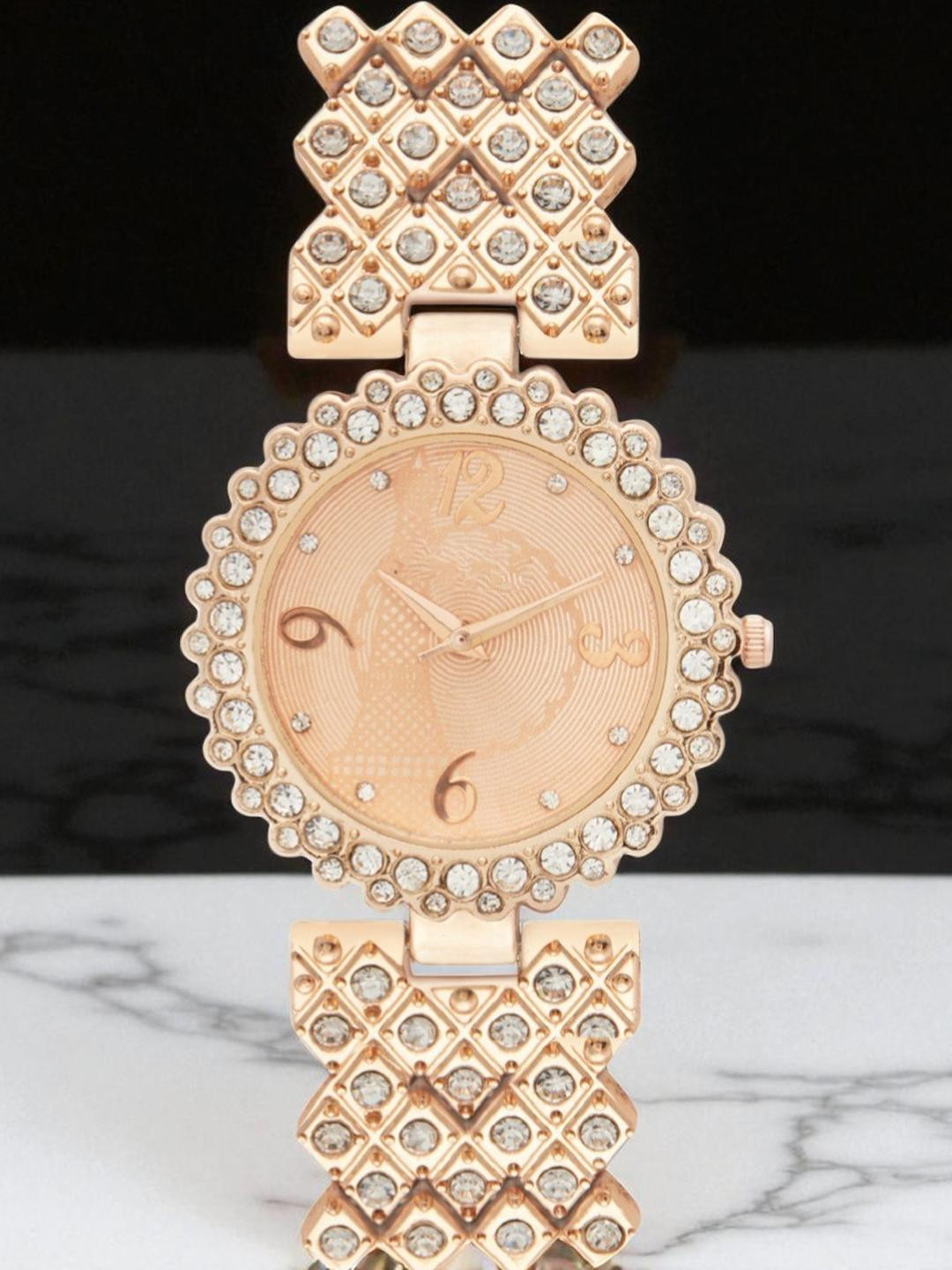 SZN Women Dial & Stainless Steel Straps Analogue Watch Dollar copper DLSZNS