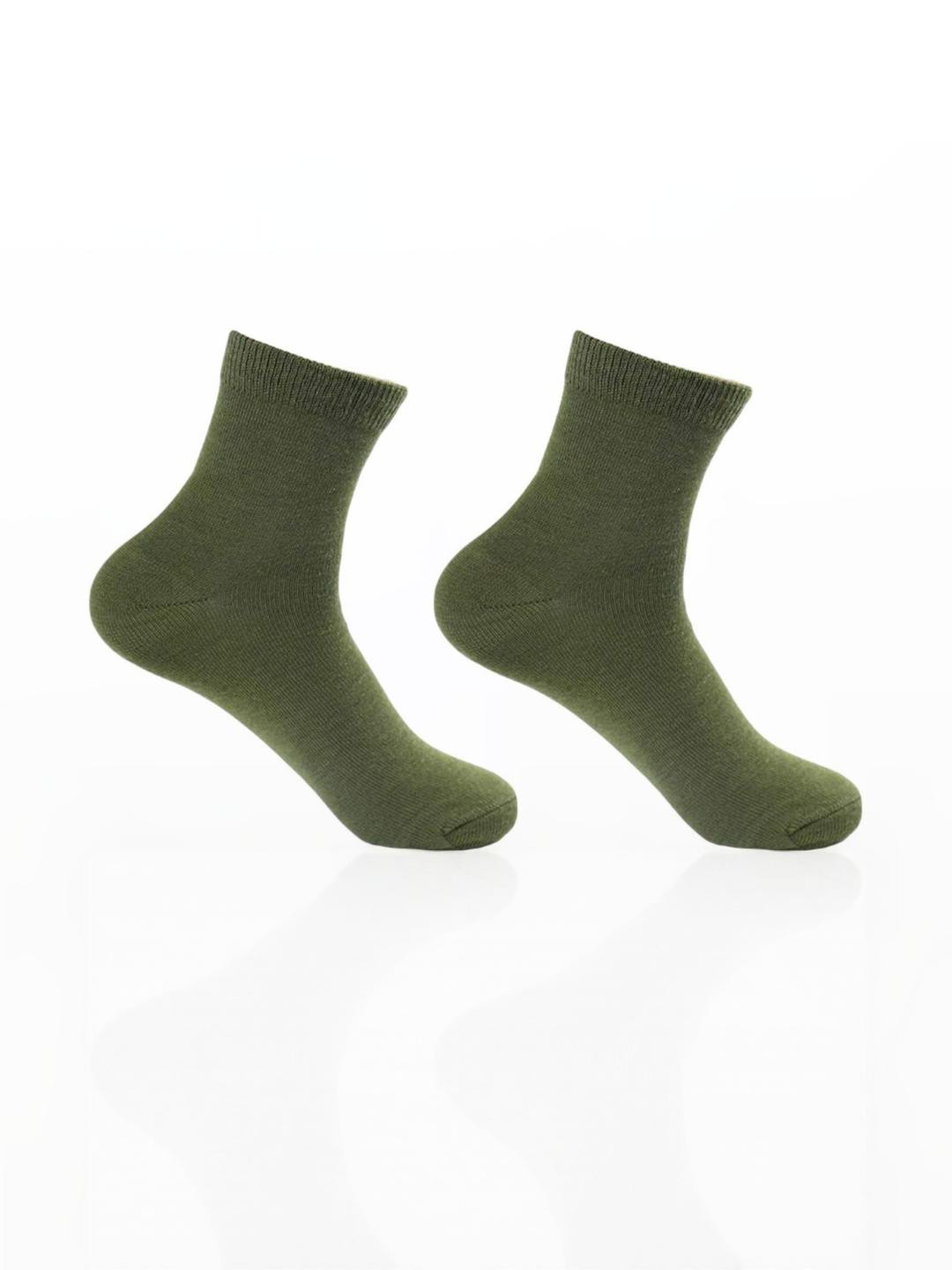 Akeeta pack of 2 Army Green Plain Ankle length socks