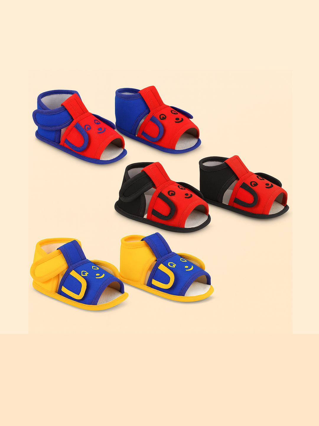 ONFEET Kids Pack of 3 Cotton Smiley Booties