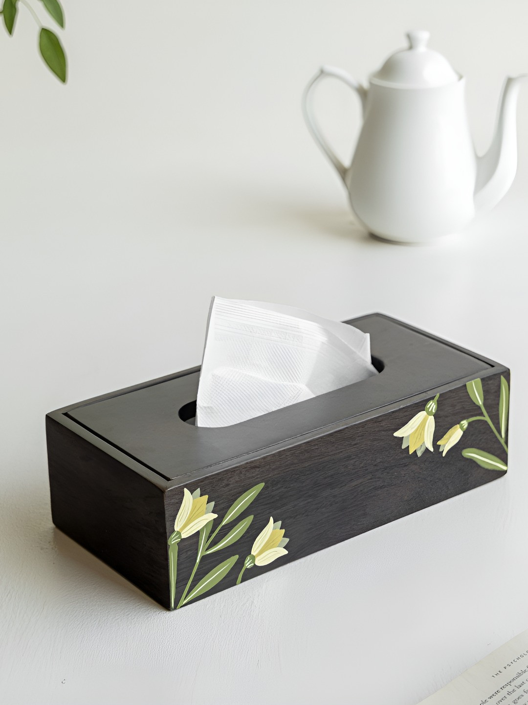 Aurum Crafts Brown Wooden Tissue Holder