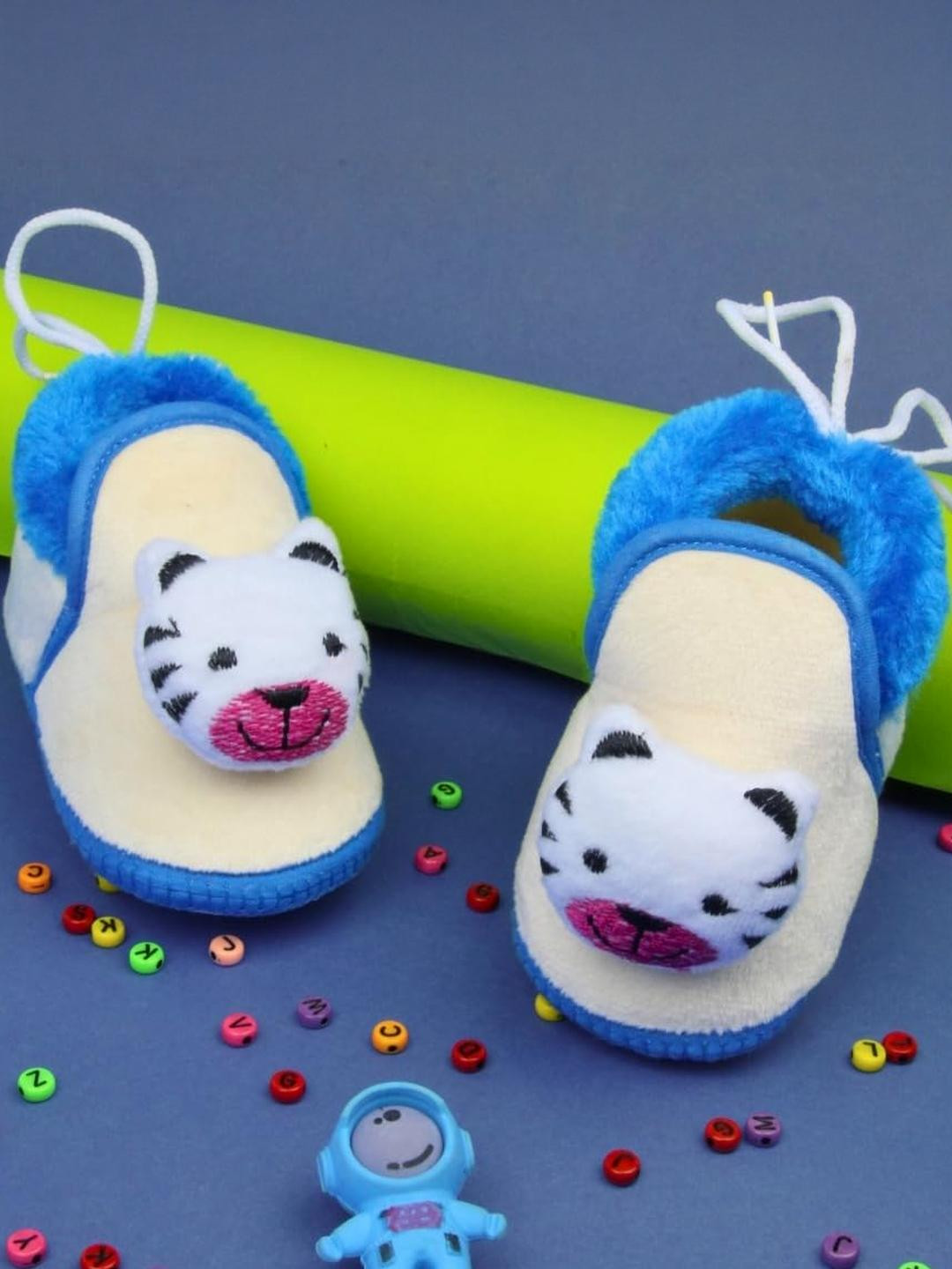 NESKA MODA Unisex Kids Cotton Fur Lion Face Booties