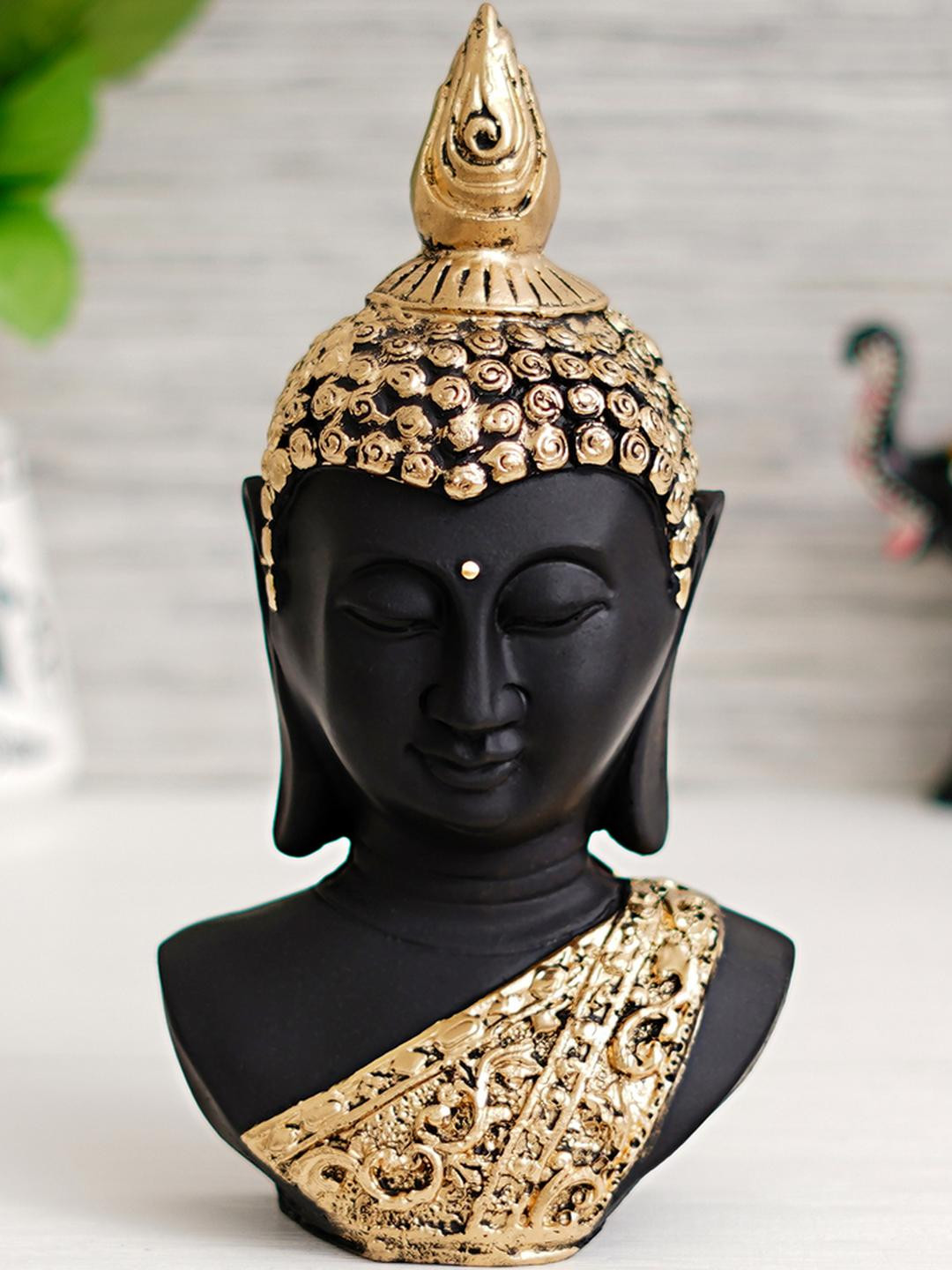 ROYALBOX Blak & Gold-Toned Buddha Idol Showpiece