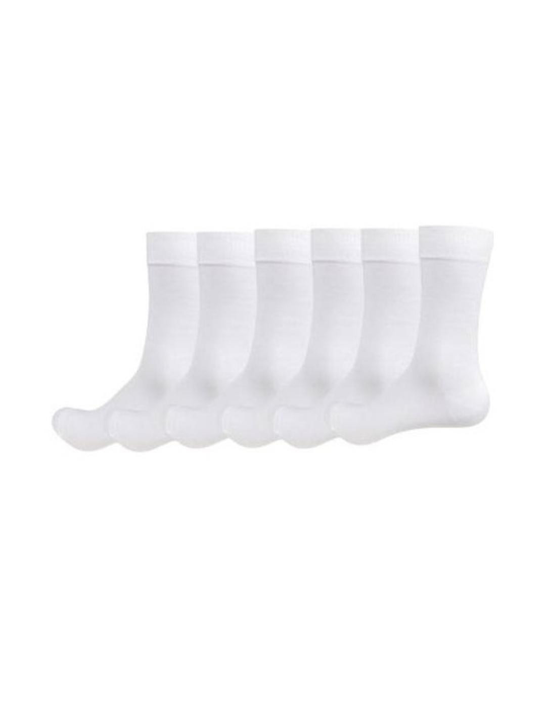 Akeeta Pack Of 3 White Lycra Plain Calf Length Socks