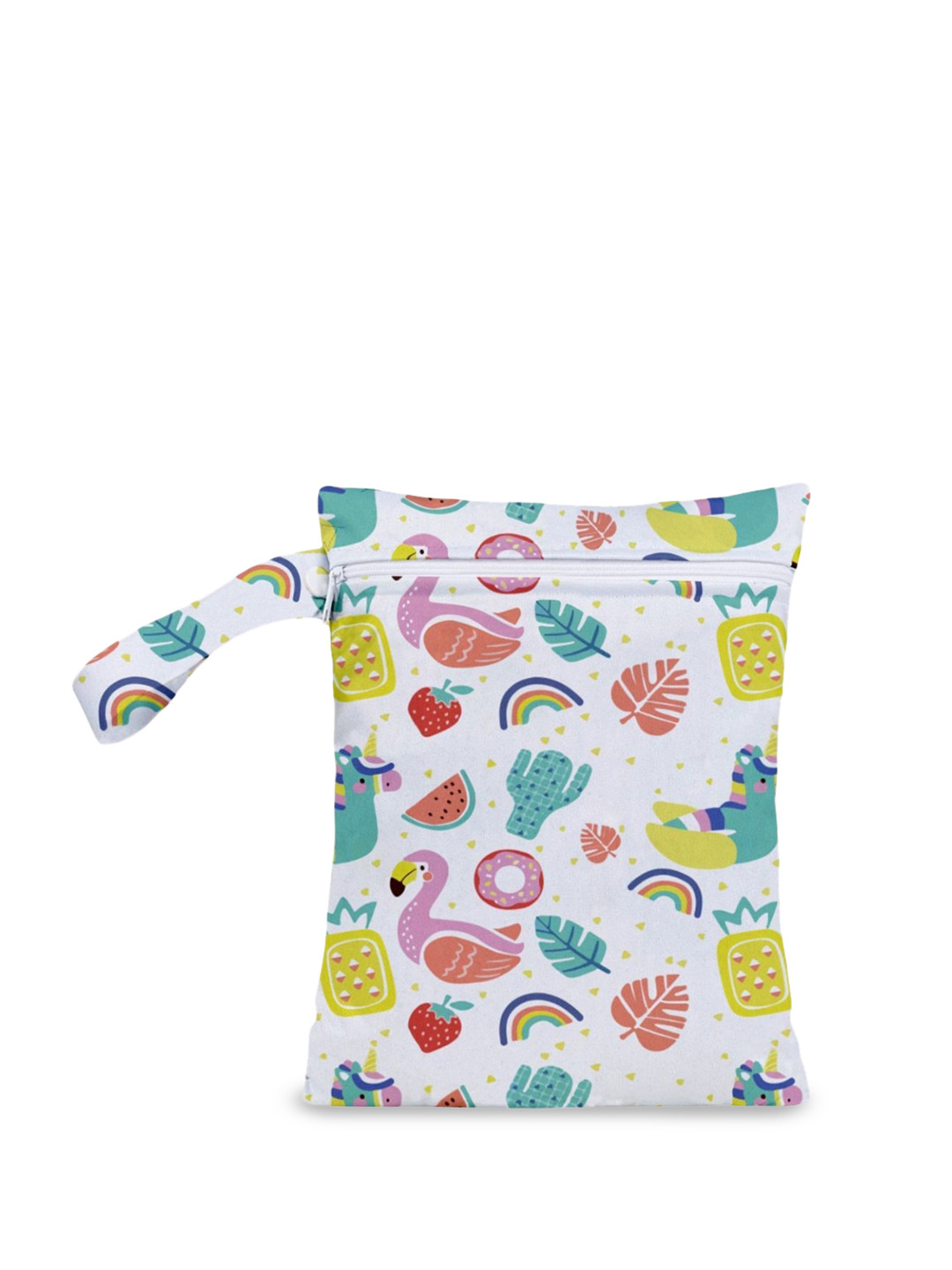 Polka Tots Waterproof & Reusable Wet Dry Diaper Bag With Zipper For Travel Toiletries