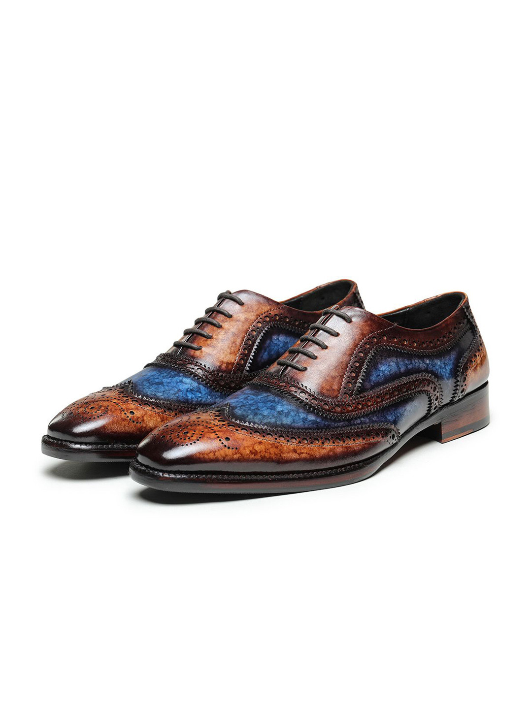 Lethato Men Perforations Leather Full Brogues