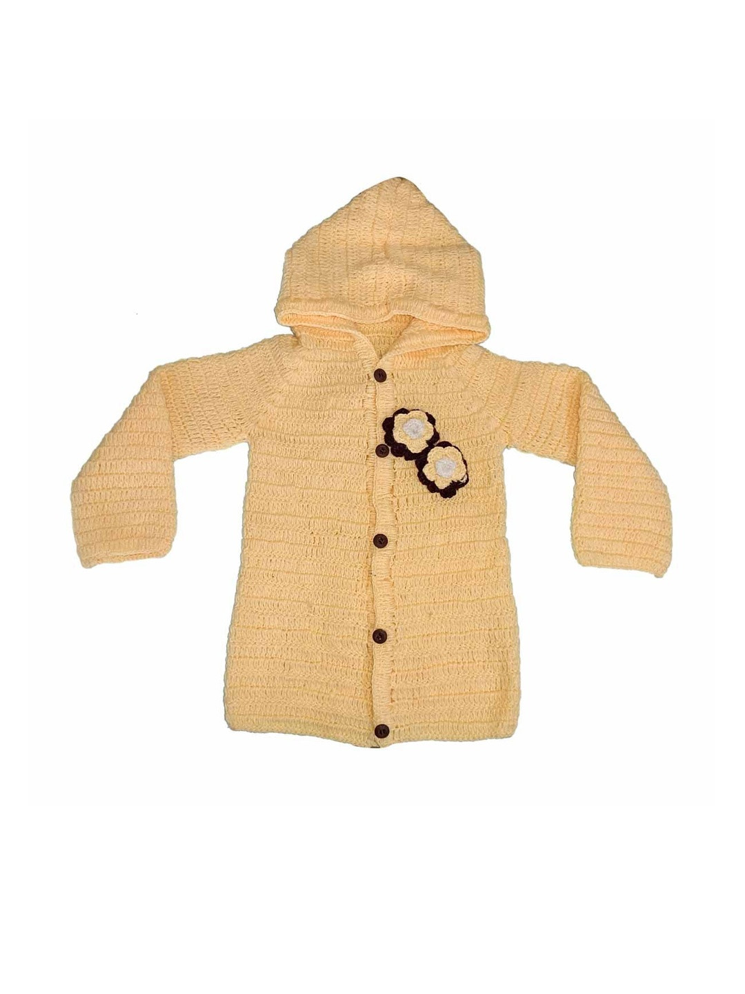 Cute Collection Kids-Unisex Yellow Wool Cardigan Sweaters