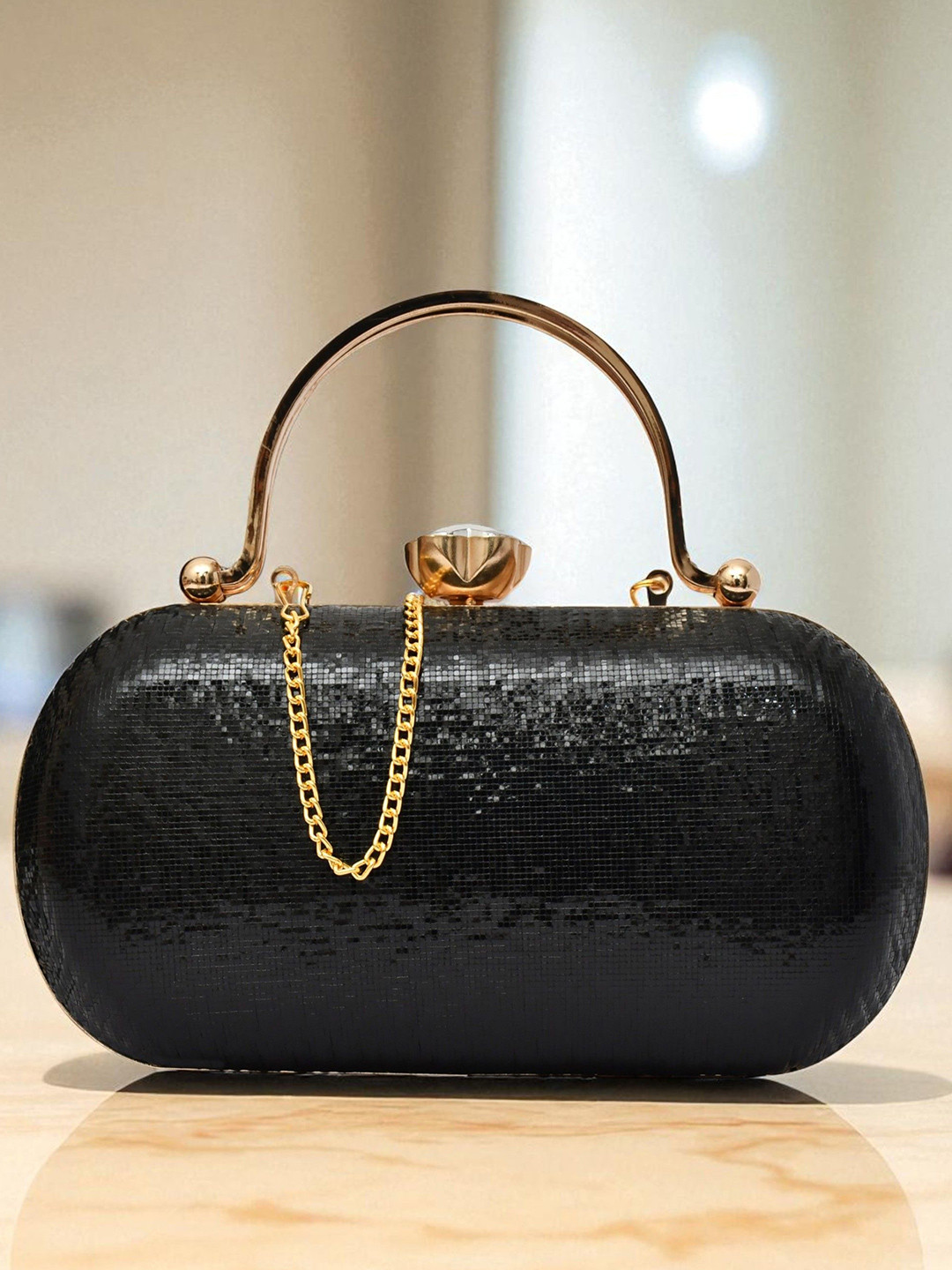 FOR THE BEAUTIFUL YOU Women Textured Box Glossy Clutch