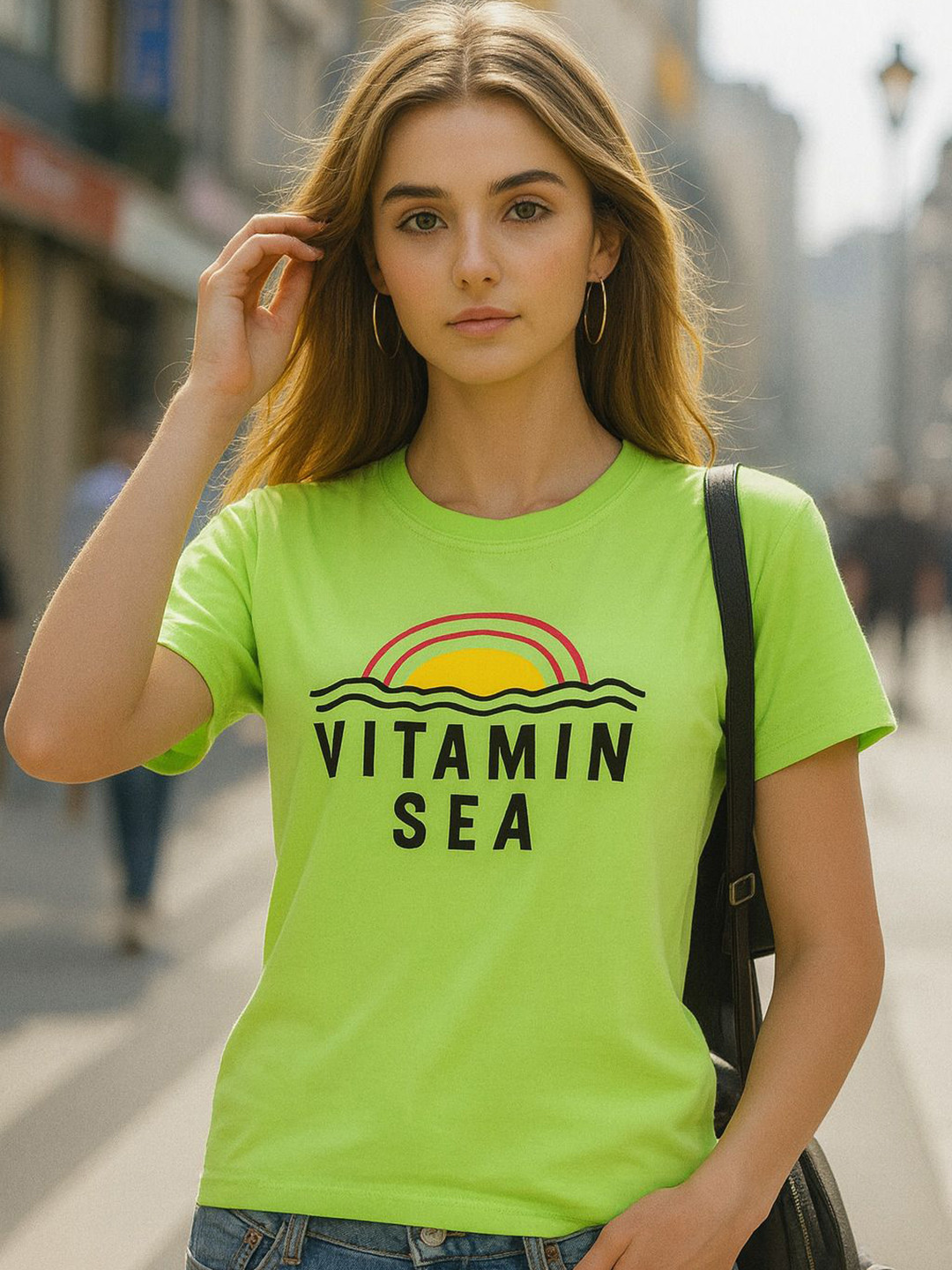Fabflee Women Round Neck Graphic Printed T-shirt
