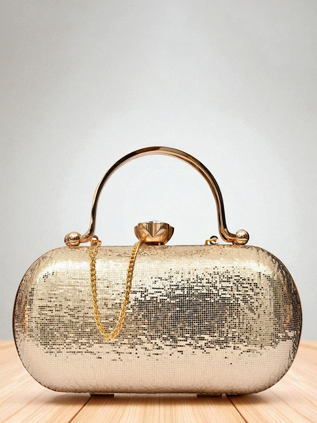 FOR THE BEAUTIFUL YOU Women Embellished Box Glossy Clutch