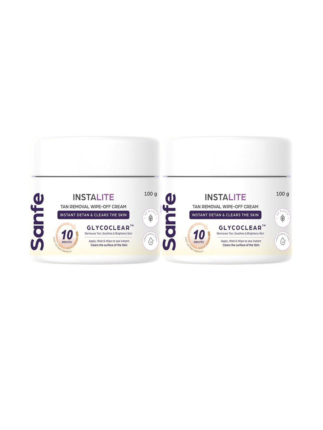 Sanfe Set Of 2 Instalite Wipe Off Detan Body Cream- 100 g Each