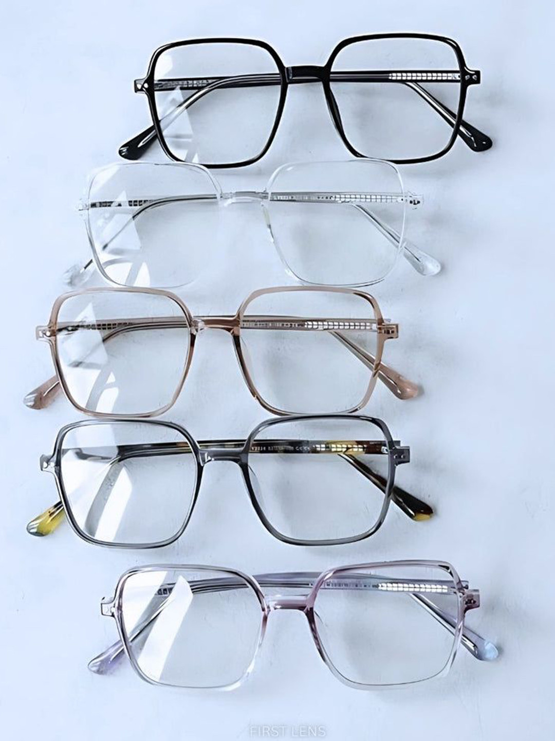 First Lens Unisex Full Rim Square Frames Snowy Blue Light Computer Glasses B008