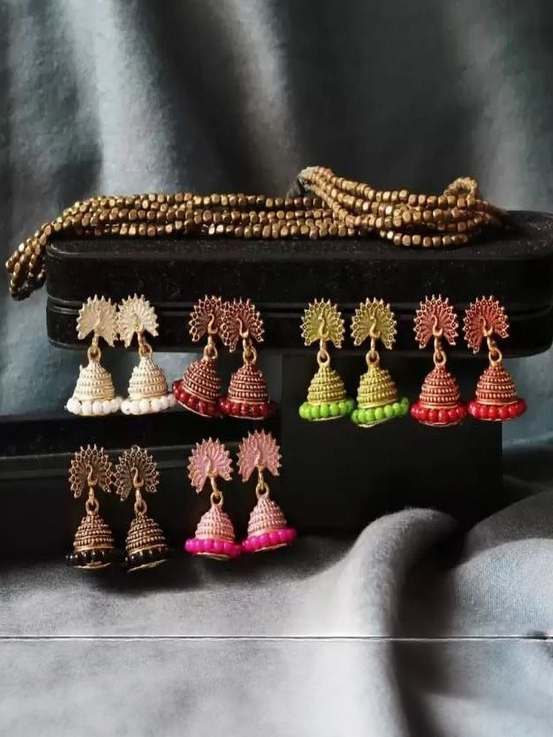 teky Set Of 12 Contemporary Jhumkas Earrings