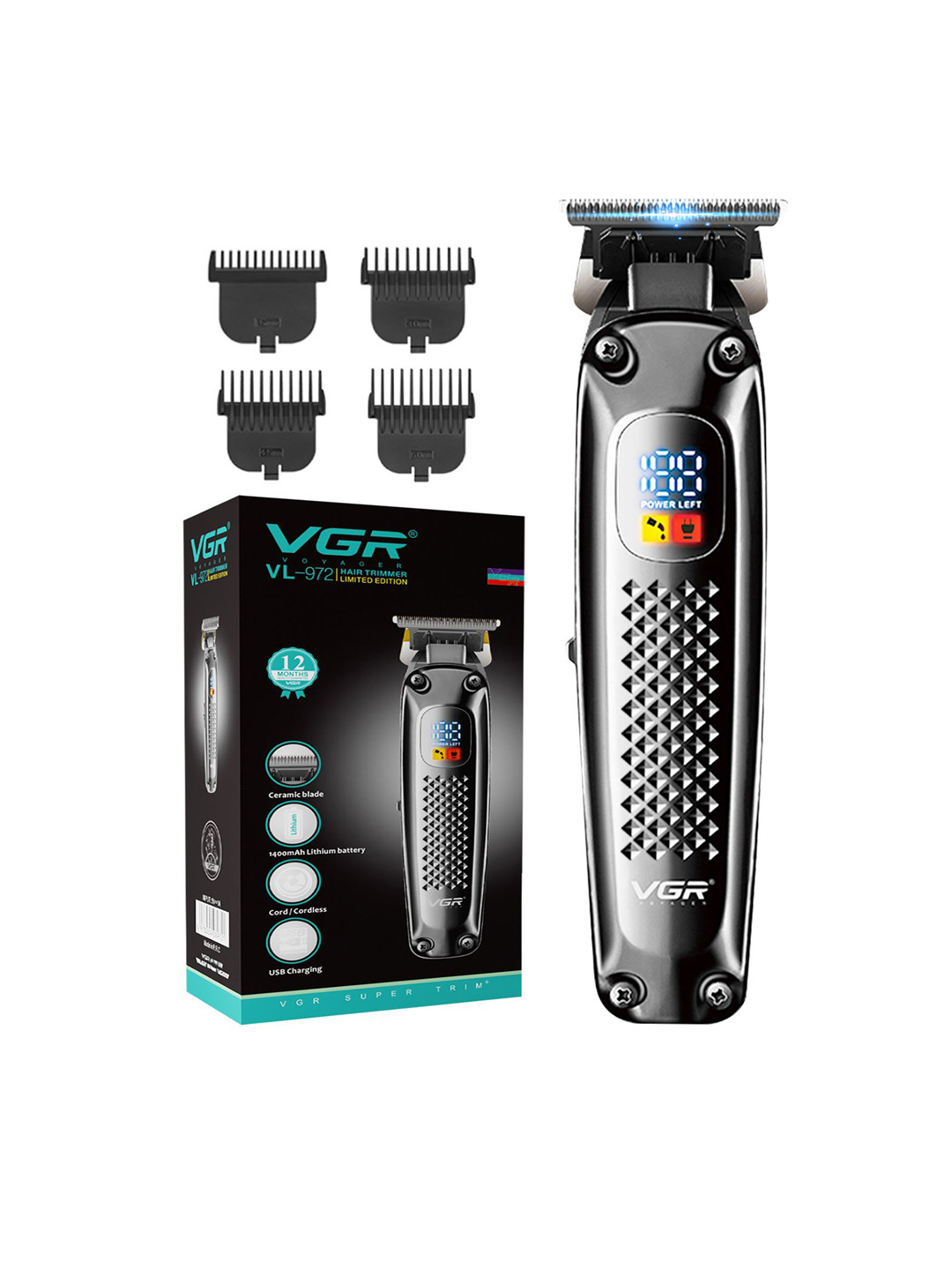 VGR VL-972 Limited Edition Professional Hair Clipper - Black