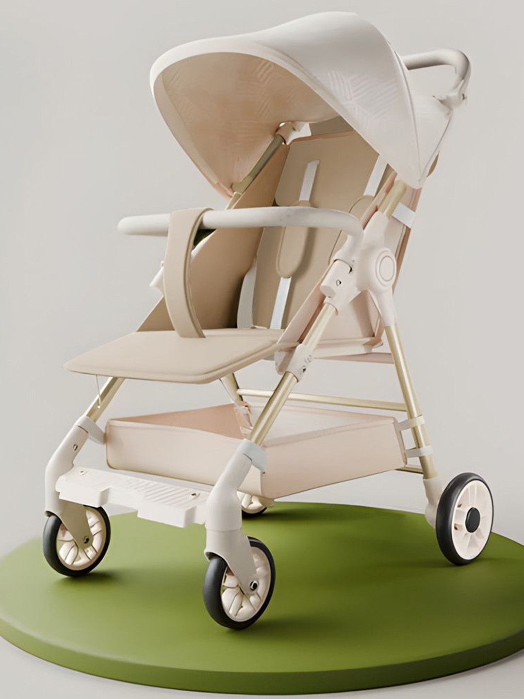 StarAndDaisy Kids Baby Stroller With 5 Point Safety Harness & Reversible Handlebar