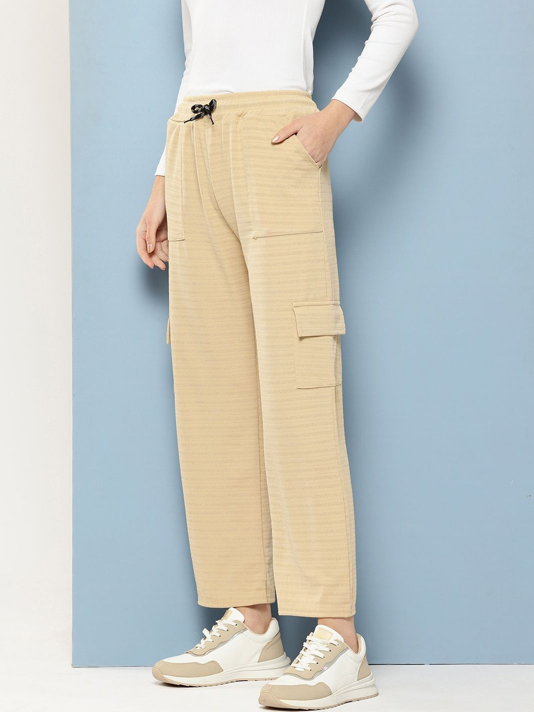 CORSICA Women Casual Wear Fawn Colour Solid Pant