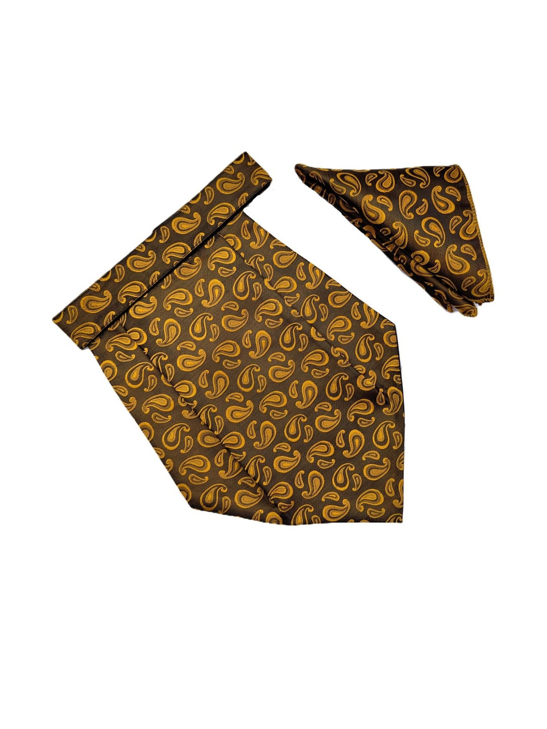 VOICI Men Gold & Brown Woven Design Cravat