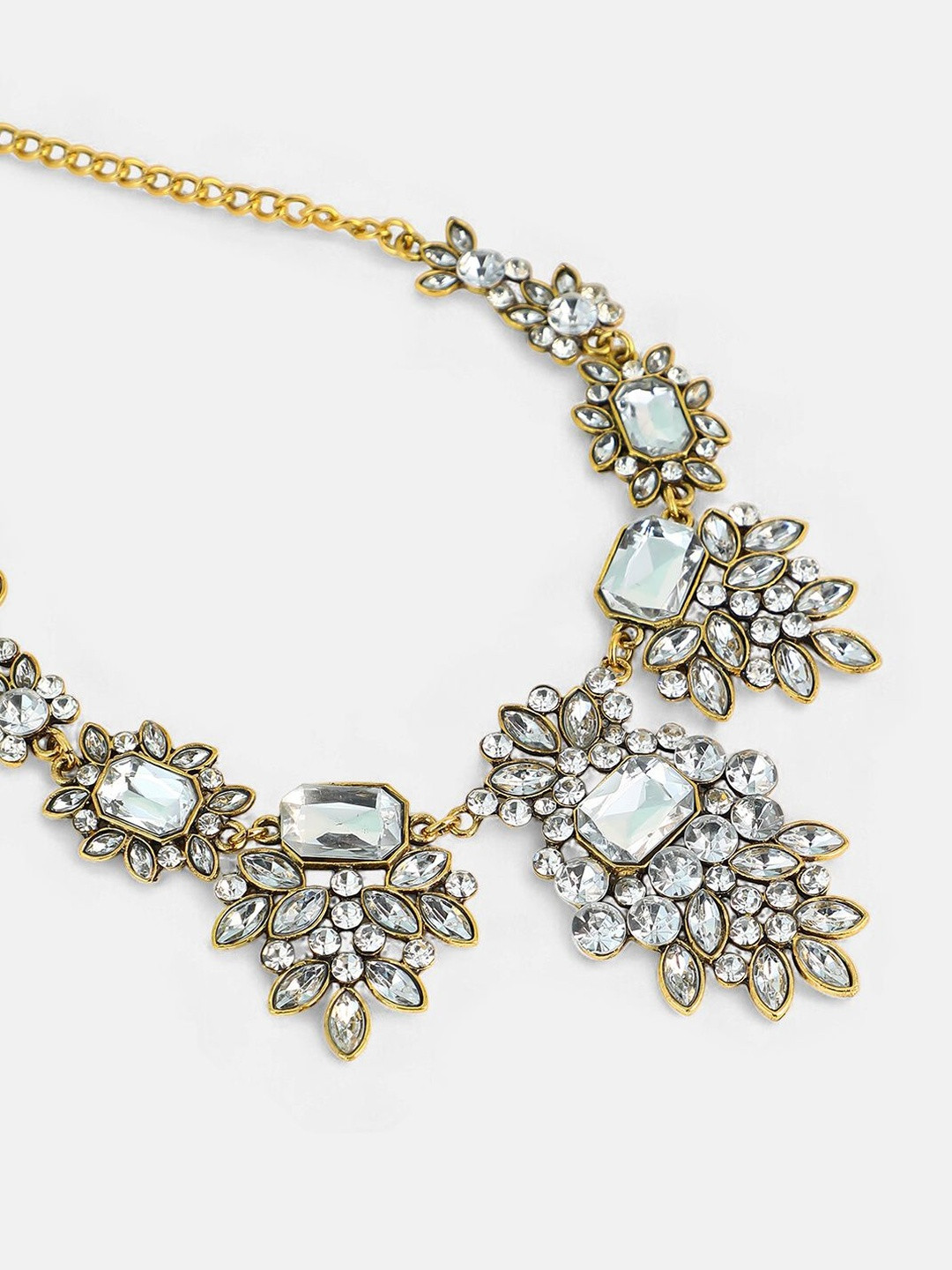 SOHI Gold-Plated Artificial Stones Choker Necklace