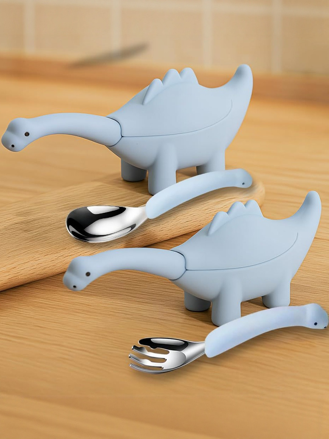 ONE AND ONLY Blue 2 Pieces Stainless Steel Spoon & Fork