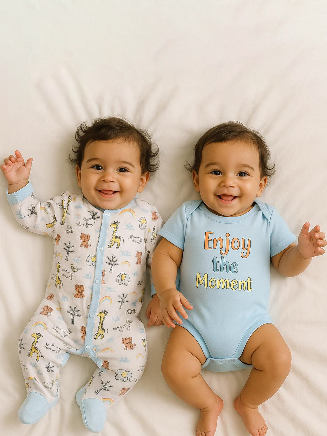 MeeMee Infants 7-Pcs Printed Pure Cotton Baby Apparel Gift Set