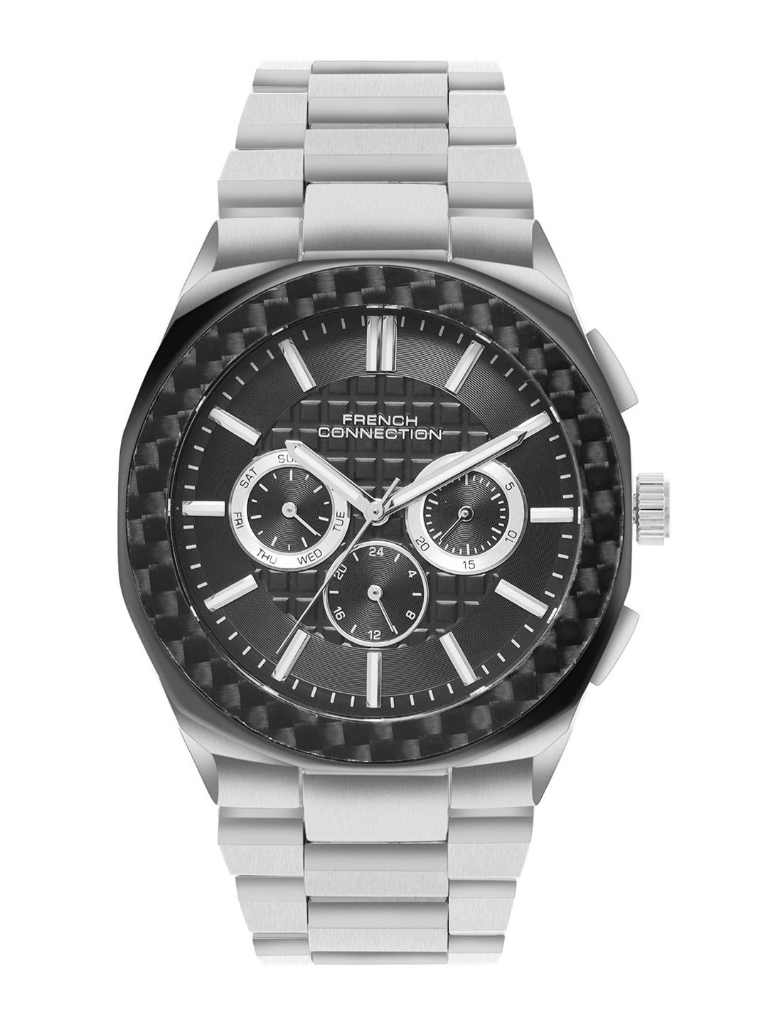 French Connection Vystro Men Bracelet Style Straps Analogue Multi Function Watch FCH27BSM