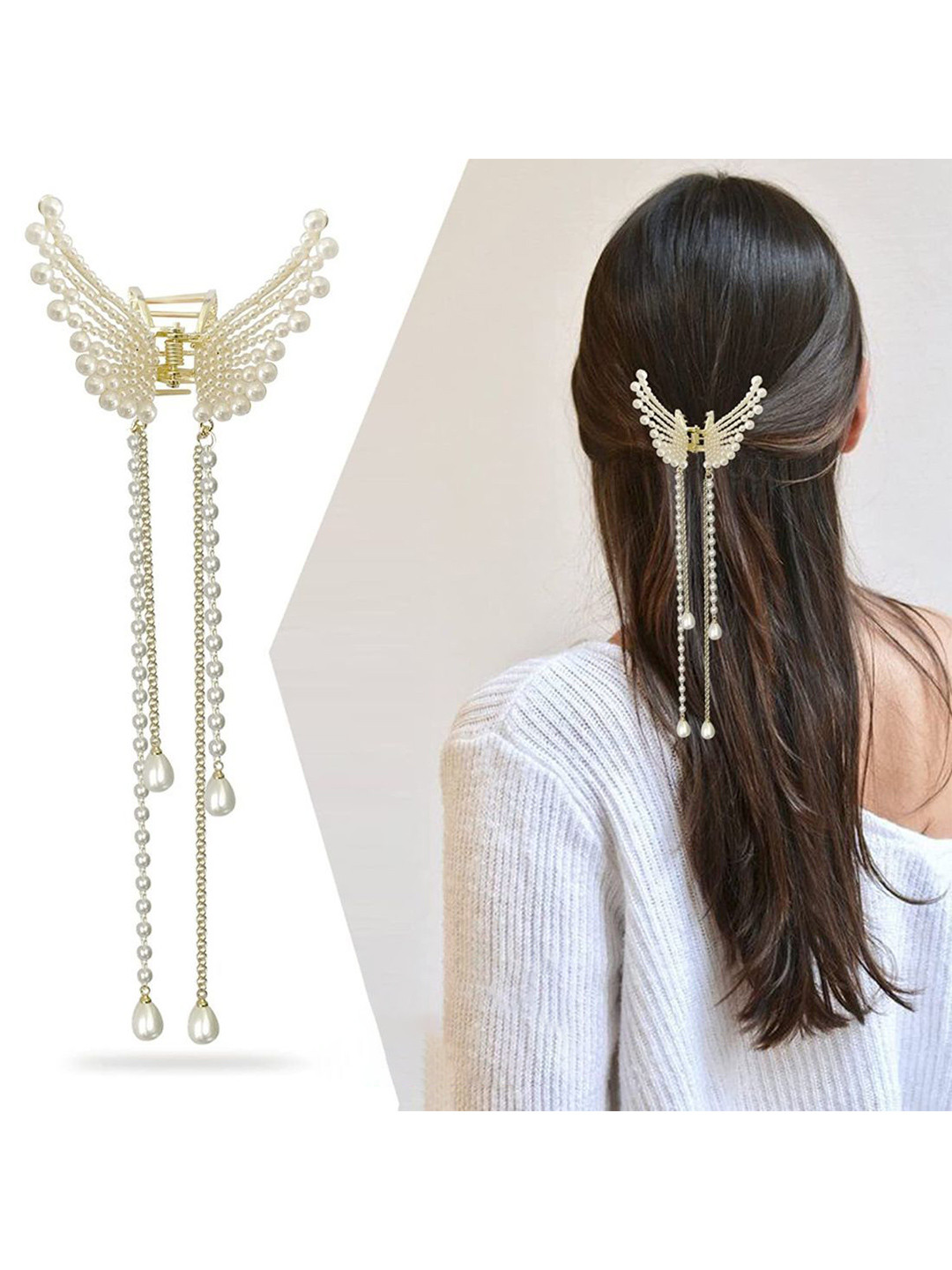 Puchku Women Studded Butterfly Hair Claw Clip