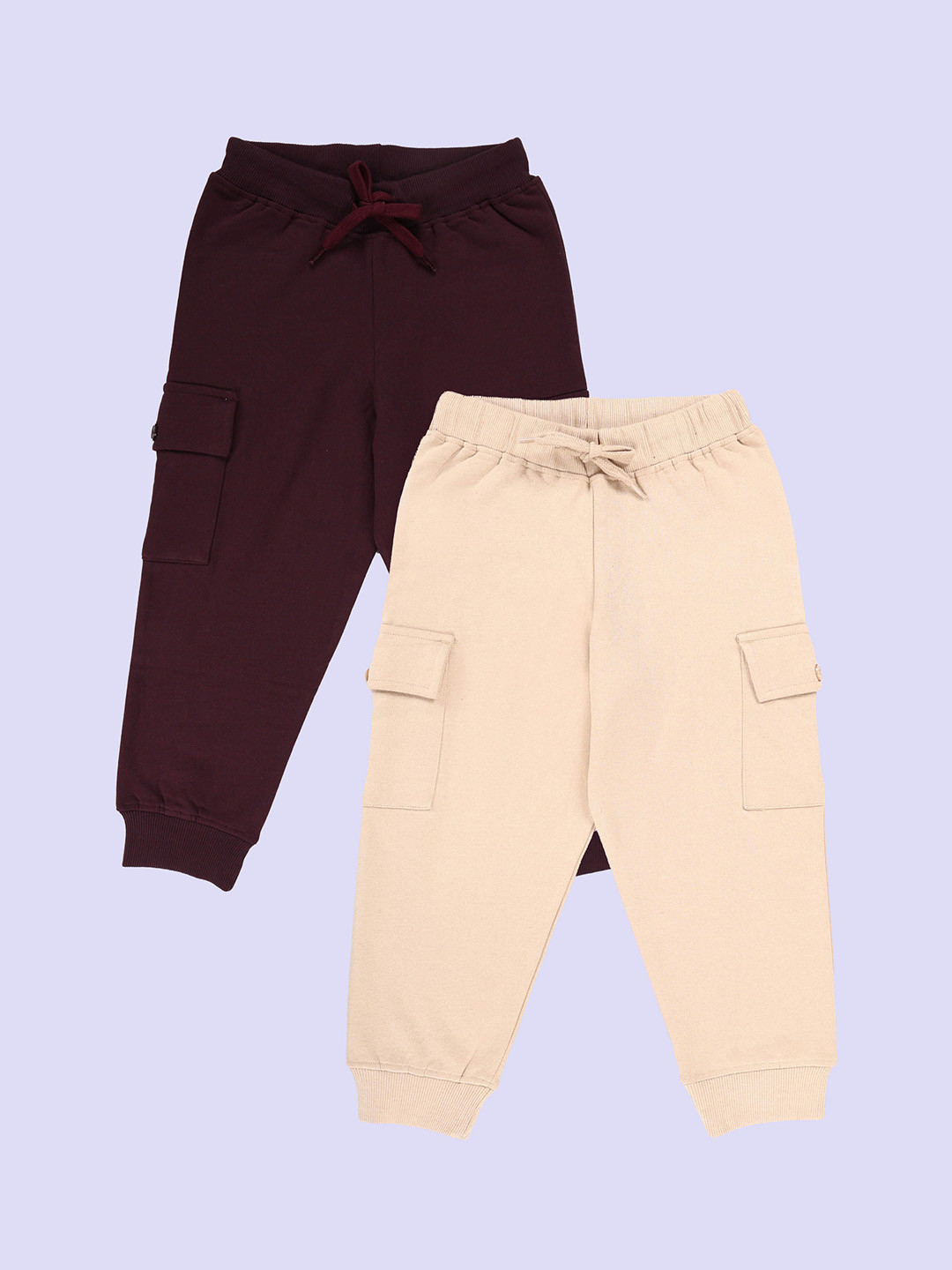 KiddoPanti Boys Pack Of 2 Mid Rise Joggers