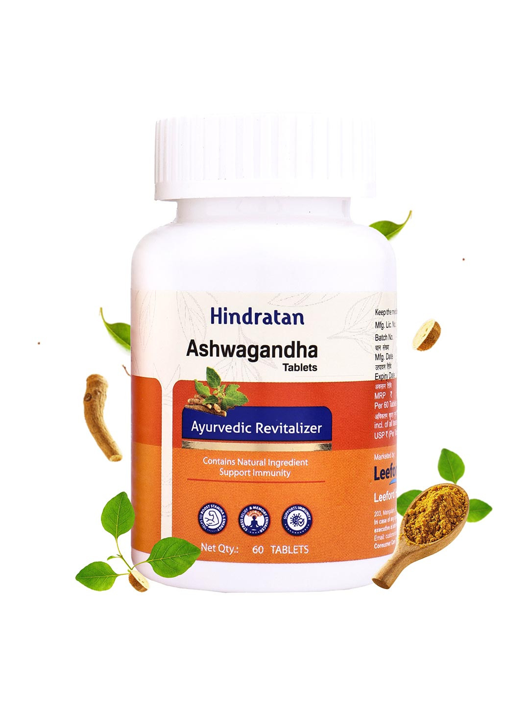 Hindratan Ashwagandha Tablets - 60 Tablets