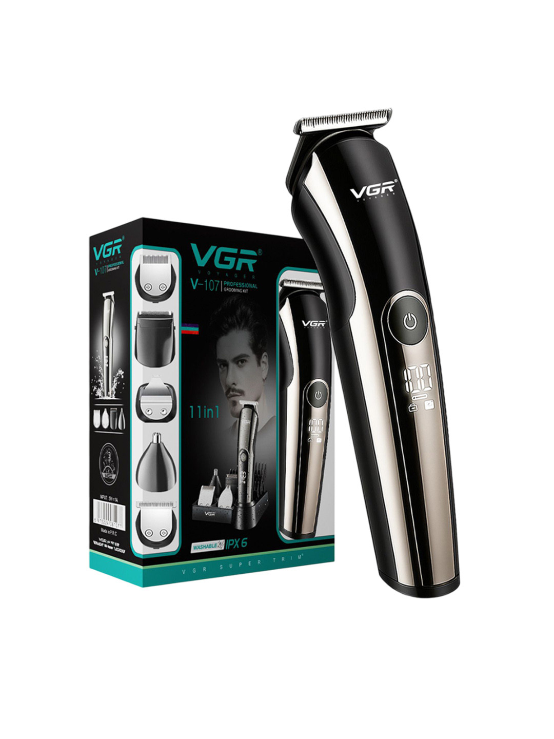 VGR  V-107 Professional 11-In-1Trimmer- Black