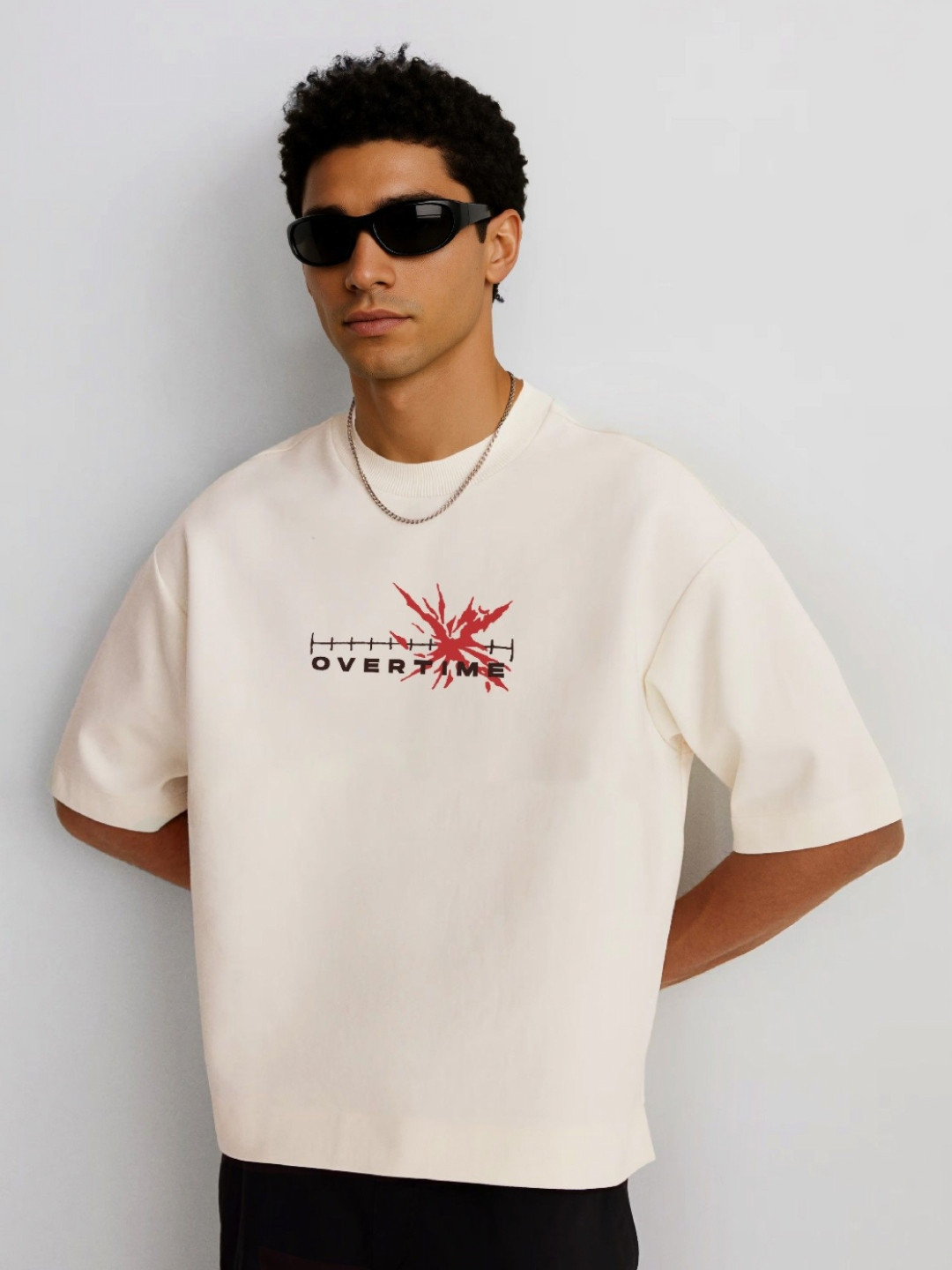 WHITE HUSK Nanami Jujutsu Kaisen Anime Printed Oversized Fit Tshirt