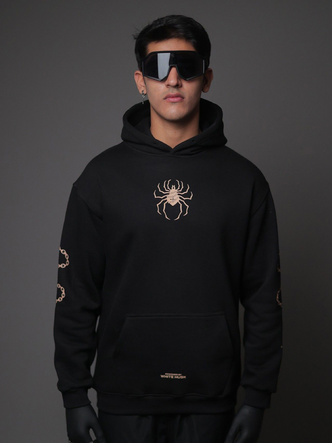 WHITE HUSK Chain of Judgement Hunter x Hunter Anime Printed Cotton Oversized Hoodie