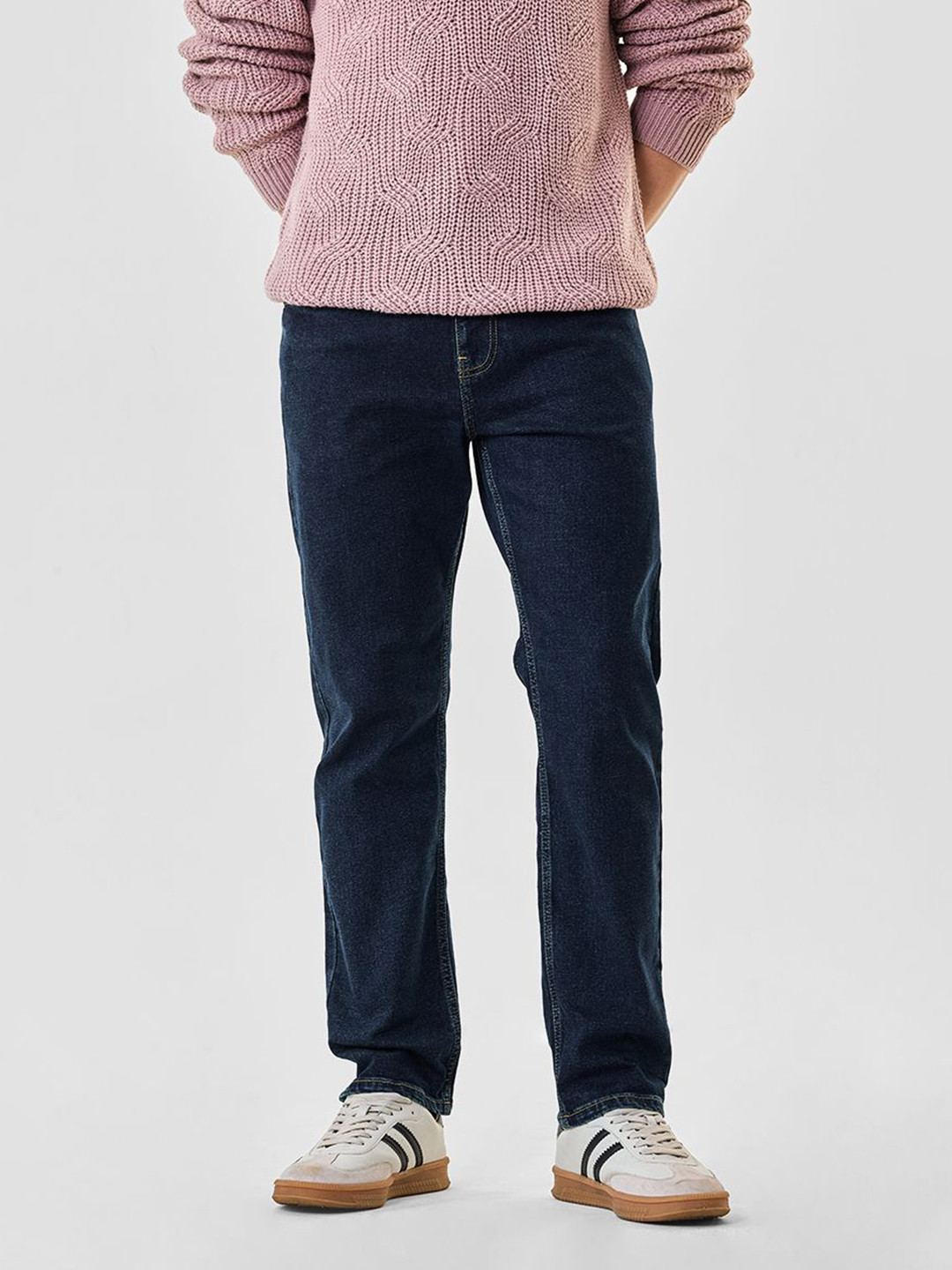 Snitch Men Dark Blue Mid-Rise Relaxed Fit Jeans