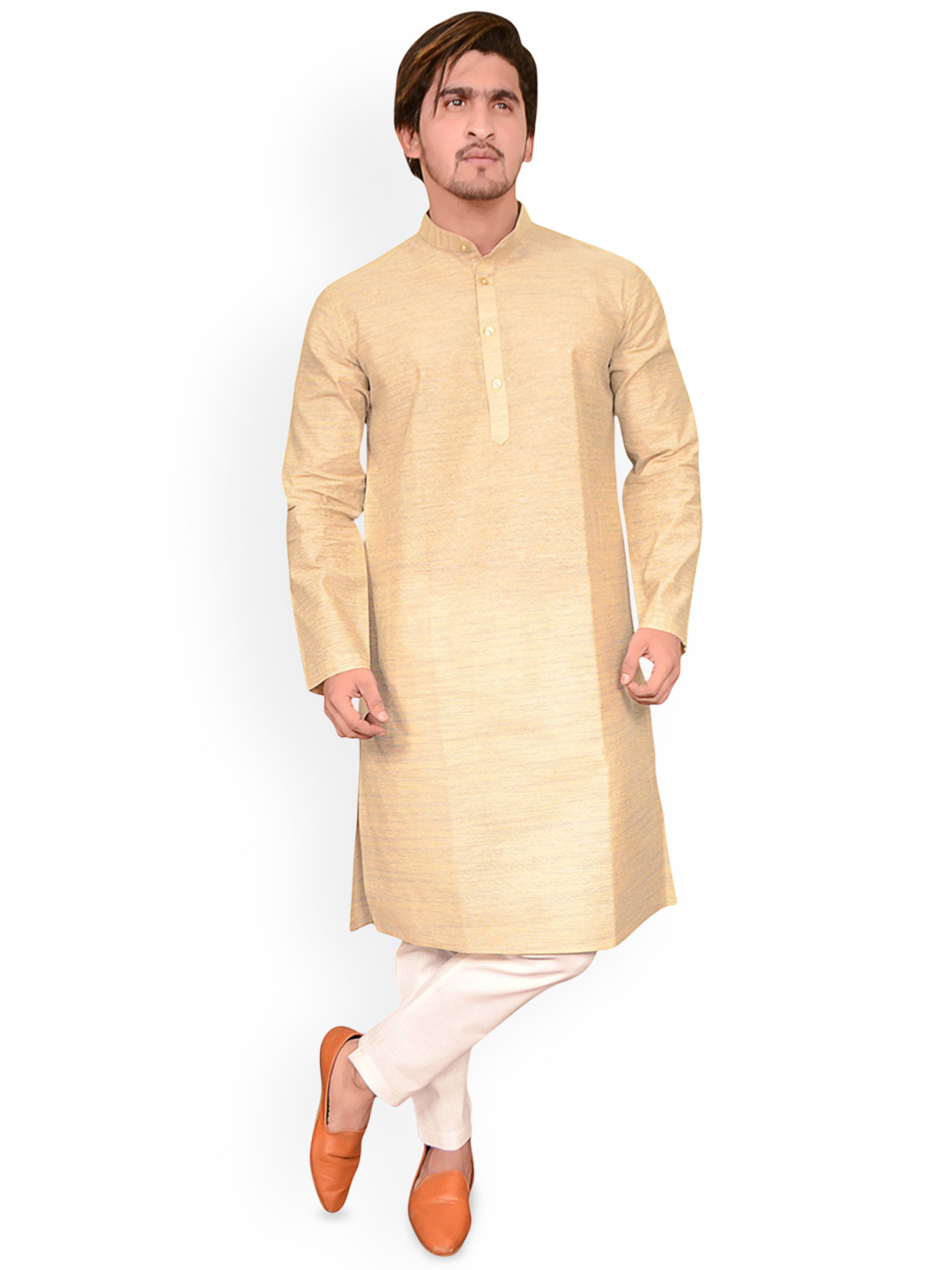 FIK Men Mandarin Collar Kurta with Pyjamas