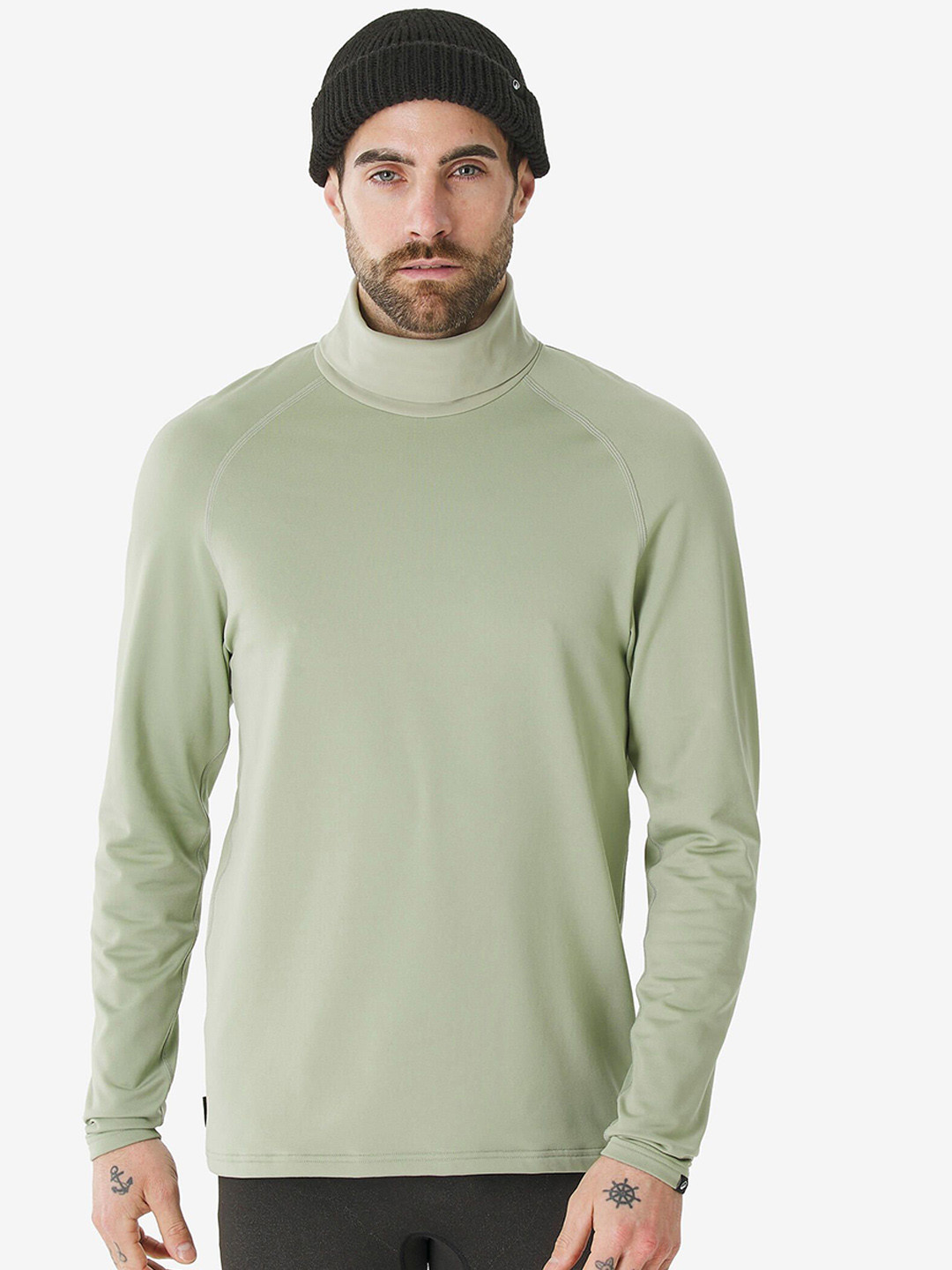 Decathlon Men Warm & Breathable Ski Base Layer BL 500 Turtle Neck Thermal Tops