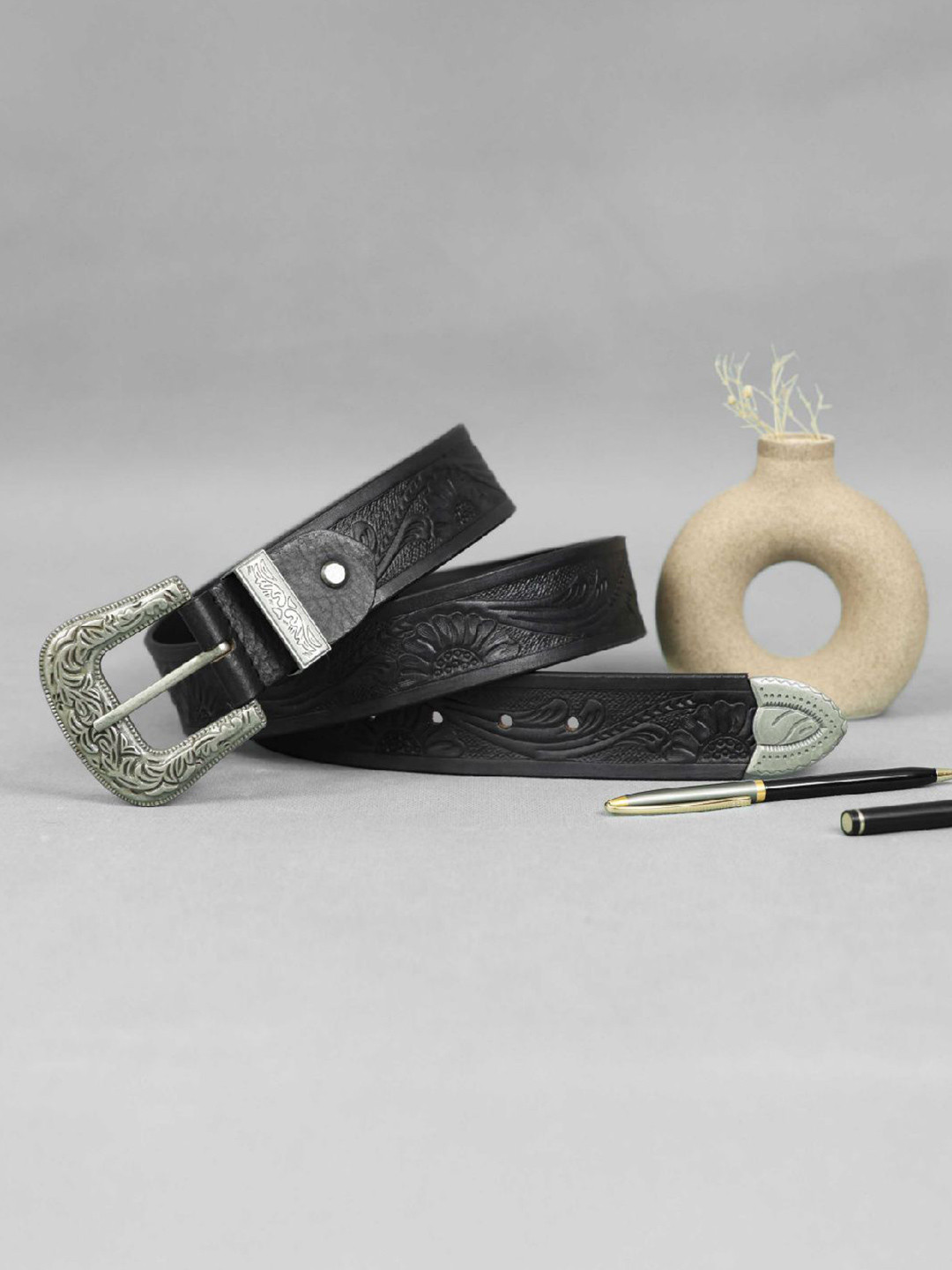 Celtic Men Woven Design Leather Belt