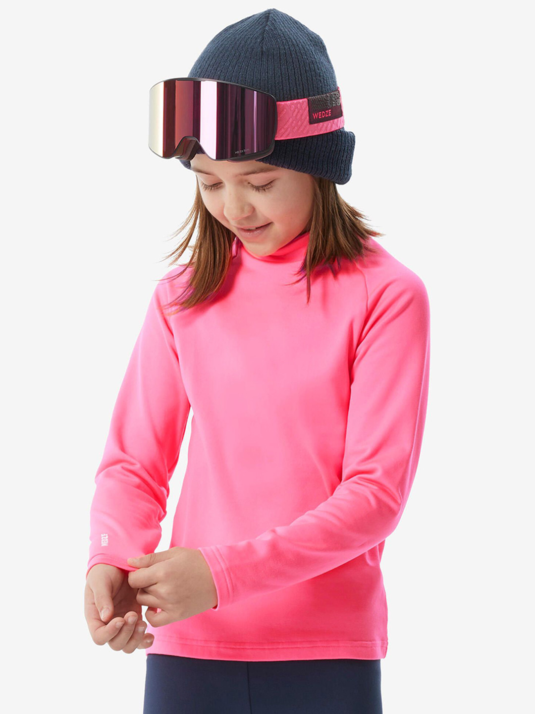 Decathlon Girls High Neck Ski Base Layer BL 500 Thermal Tops