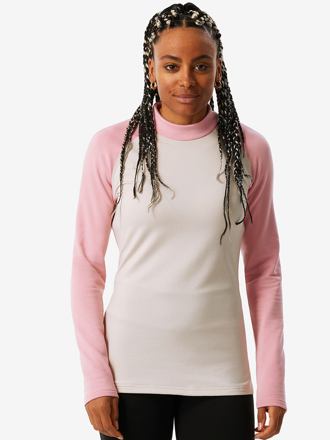 Decathlon Women Beige Polyester Thermal Top