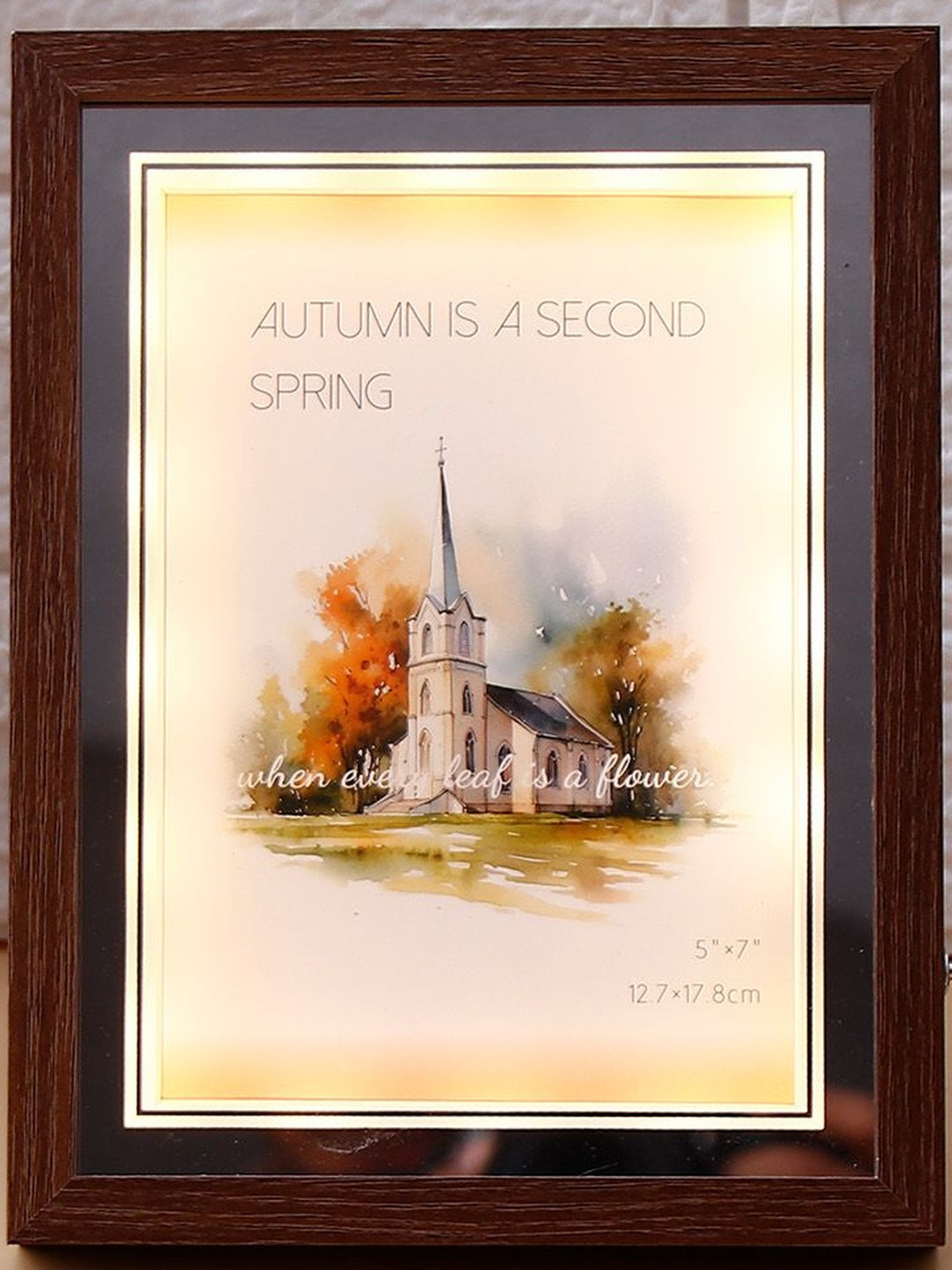 Archies Brown MDF LED Table Photo Frame