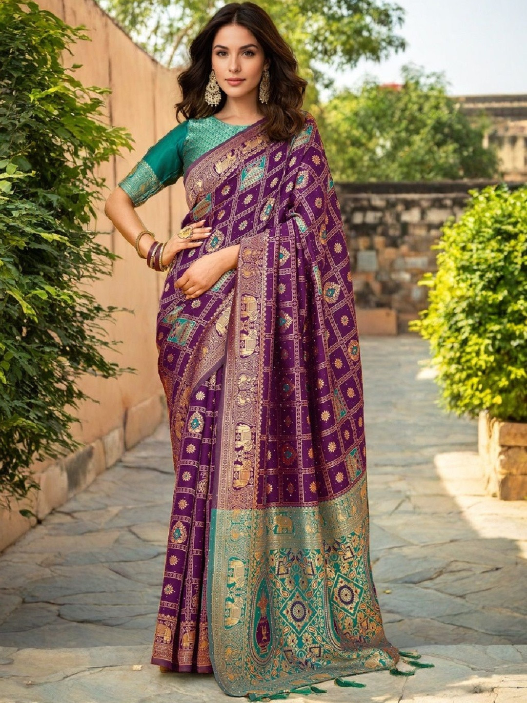 Suha Ethnic Motifs Intricate Woven Design Art Silk Saree