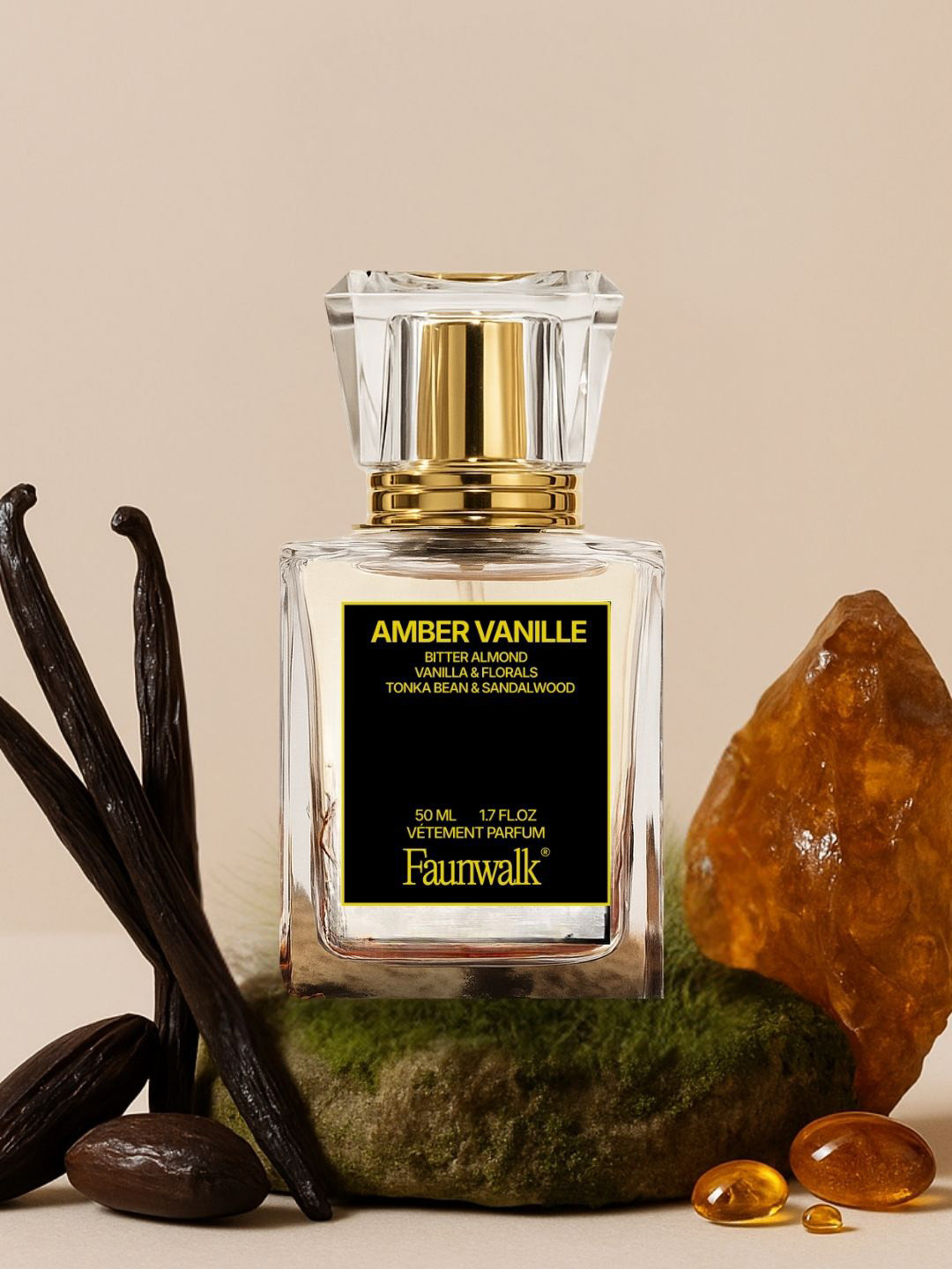 FAUN WALK Amber Vanille Long Lasting Eau De Parfum- 50 ml