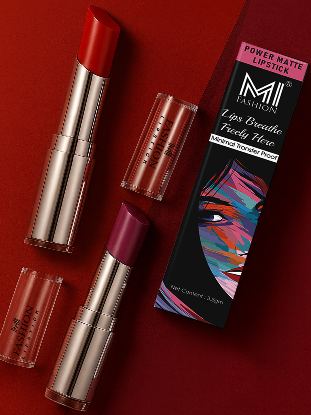 MI FASHION 2 Pcs Super Stay Matte Finish Lightweight Lipstick 3.5g Each -Shade No -10 -27