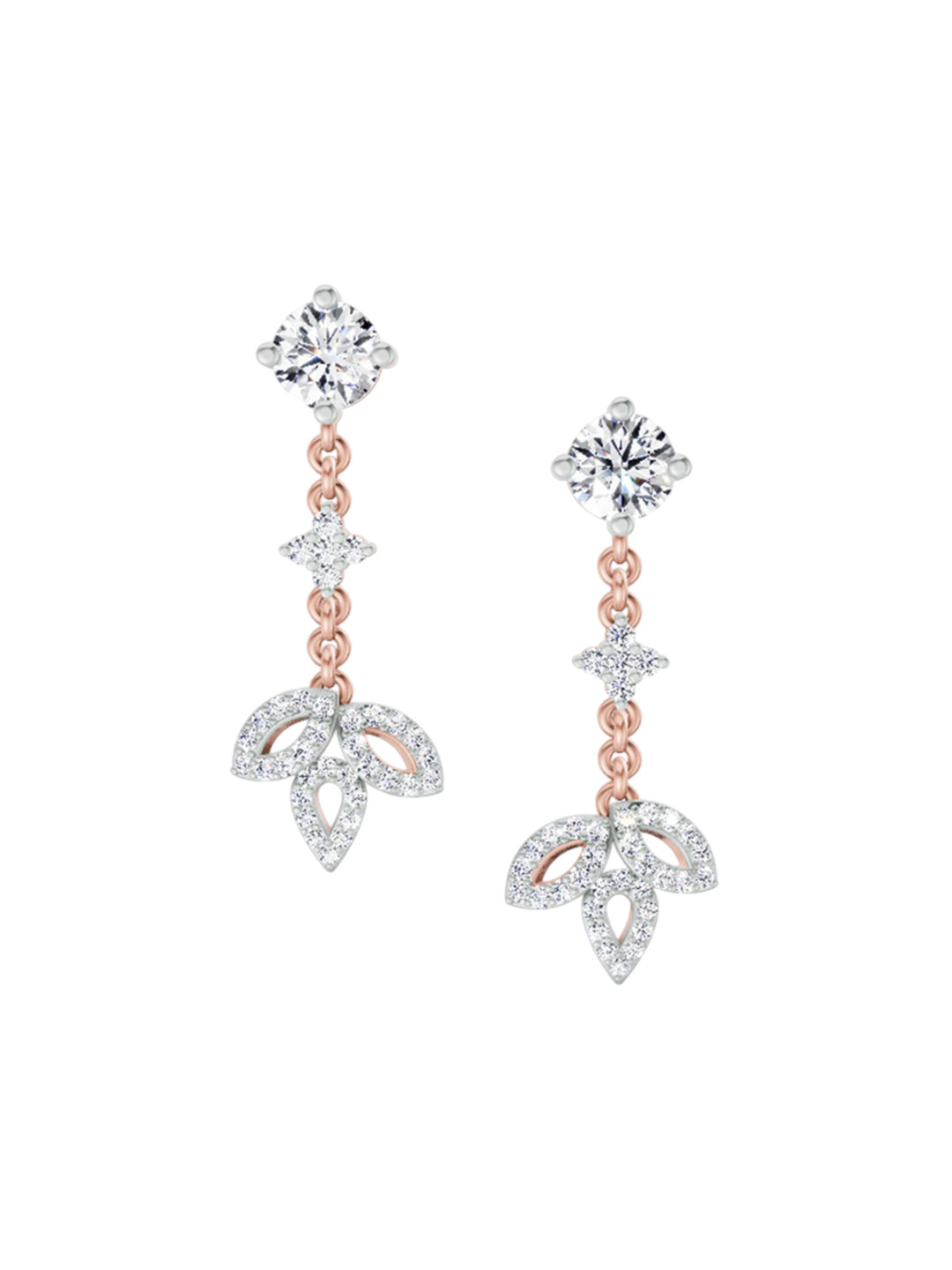 Sparkles 14Kt Gold Round Shape Earrings With 1.05 Ct Lab Grown Diamond - 3.82 g