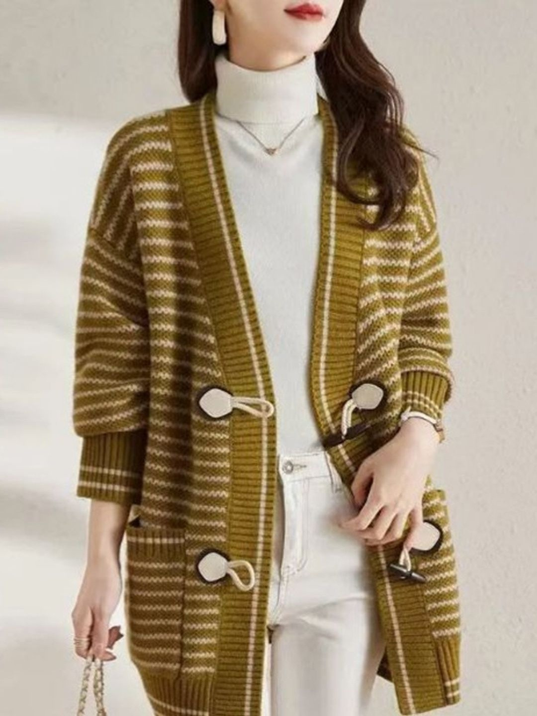 DressBerry Women Mustard Cotton Pullover Shrug
