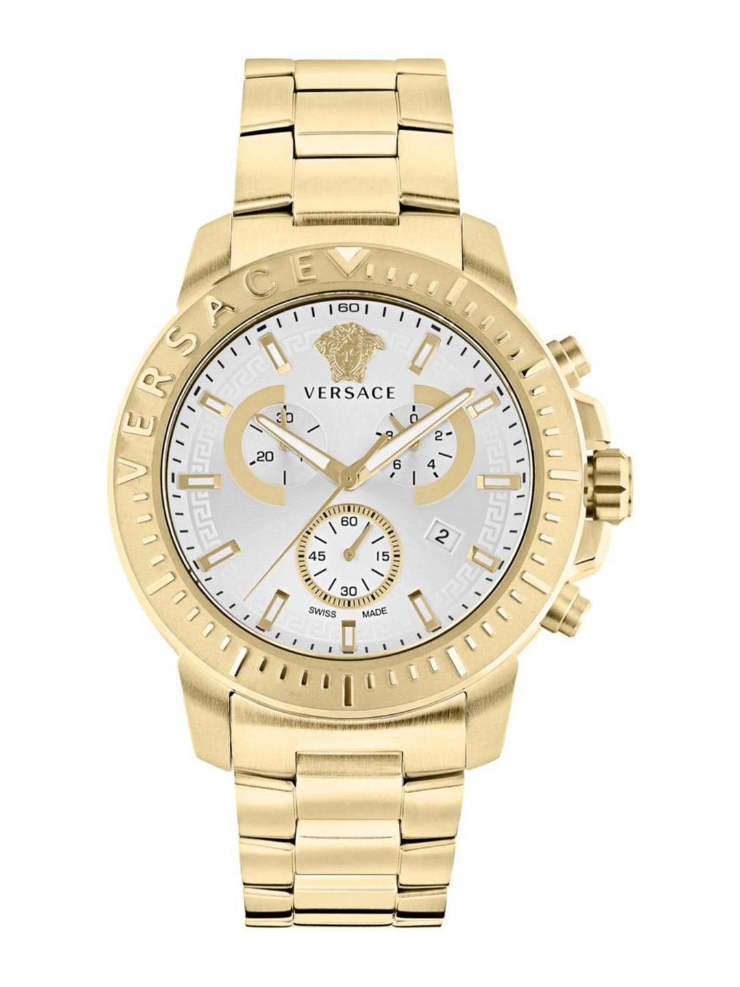Versace Men New Chrono Round Dial & Stainless Steel Straps Analogue Watch VE2E00521