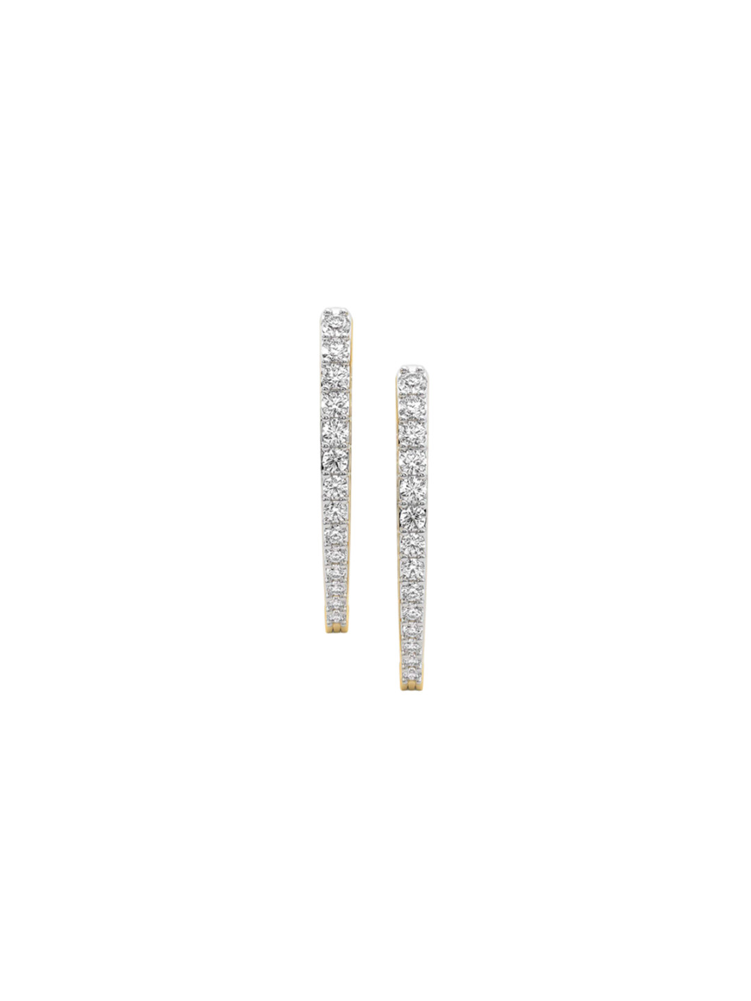 Sparkles 14Kt Gold Hoop Earrings With 14.53 Carat Lab Grown Diamond - 2.17 g