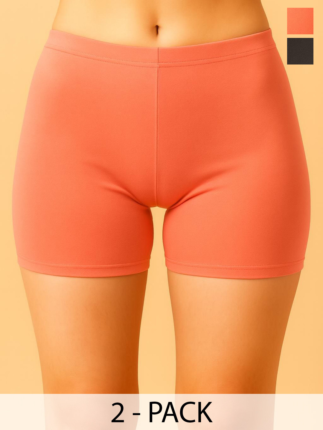 Apraa & Parma Women Pack Of 2 Anti-Microbial Boy Shorts Briefs AP SBT-33 Peach,Grey 3XL-2
