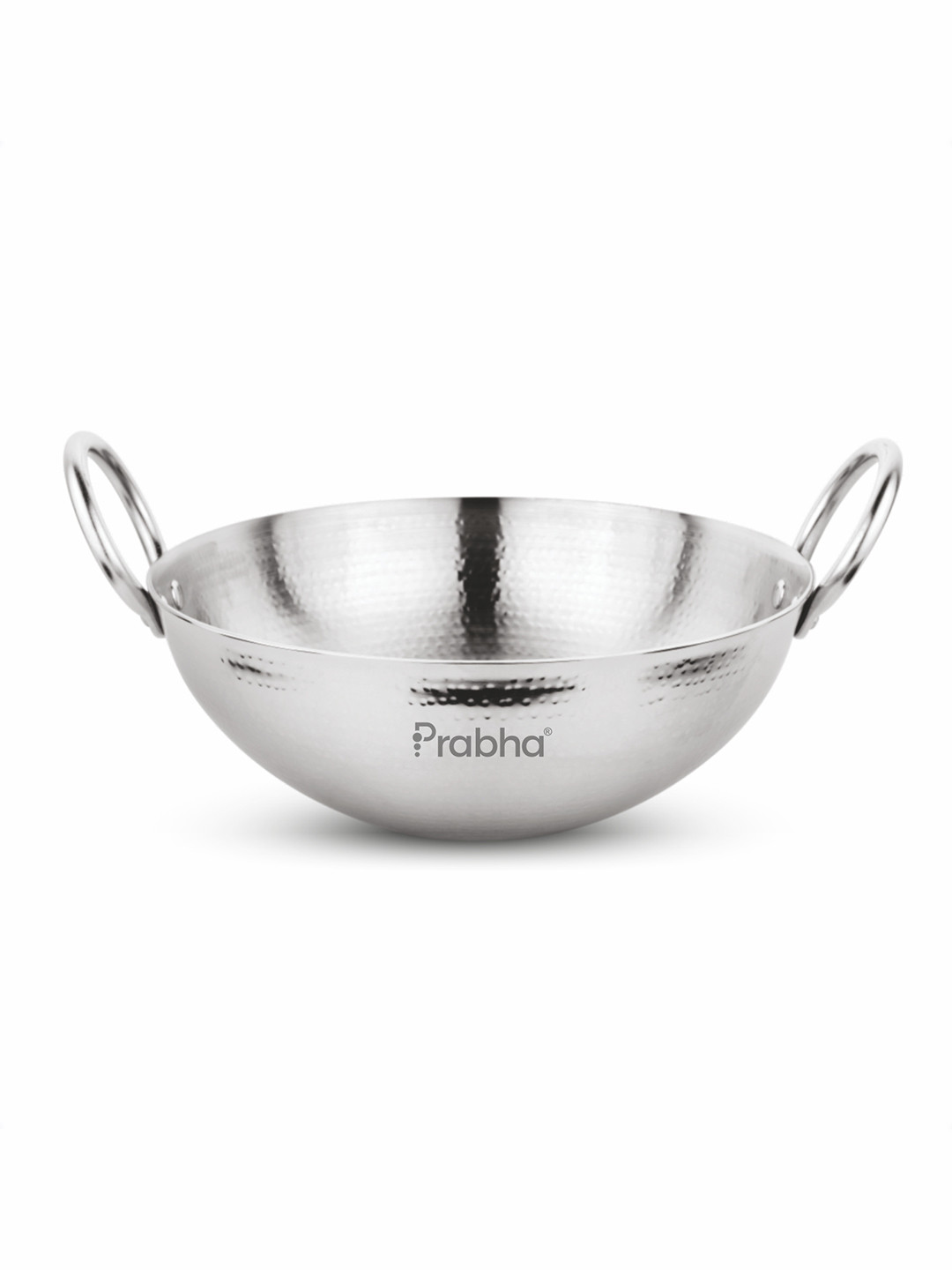 Prabha Hammered Stainless Steel Heavy Gauge Kadhai Without Lid - 2.8Litre