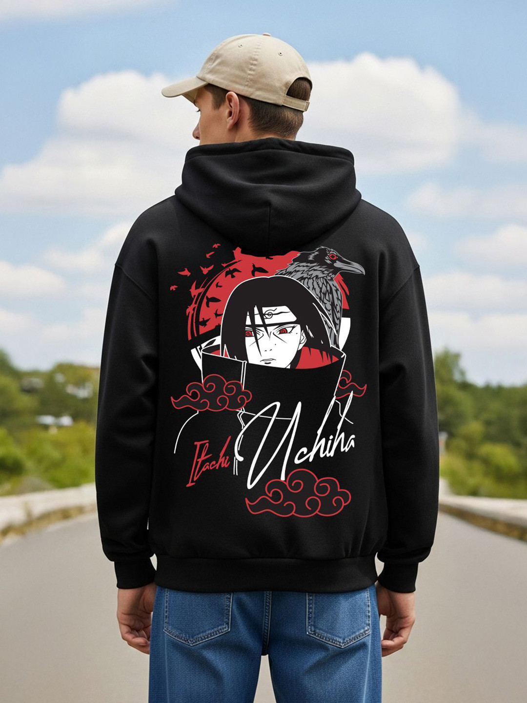 MaverIQ Men Graphic Printed Itachi Uchiha Hooded Neck Full Sleeve Hoodie