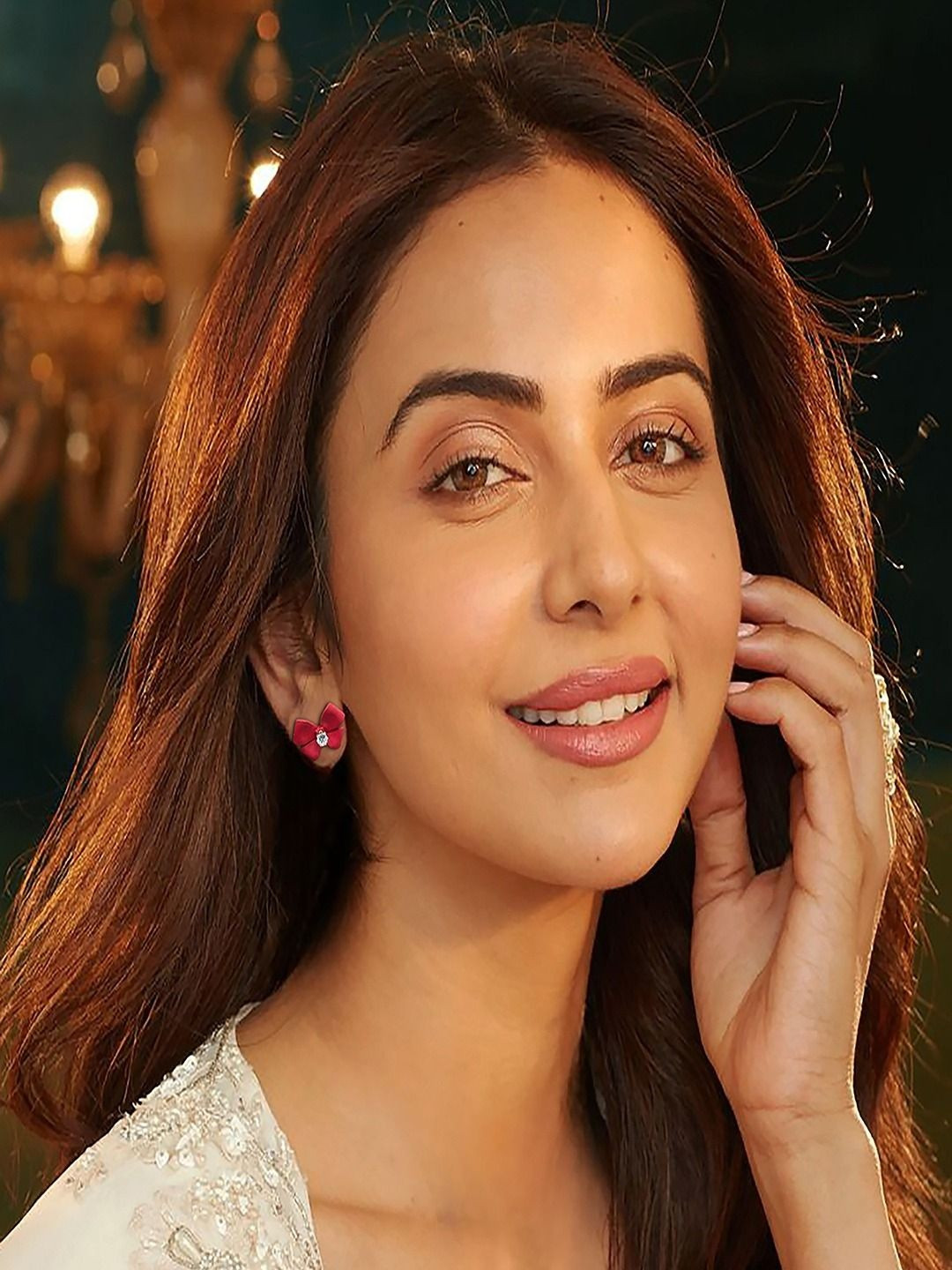 AccessHer Women Red Bow Stud Earrings