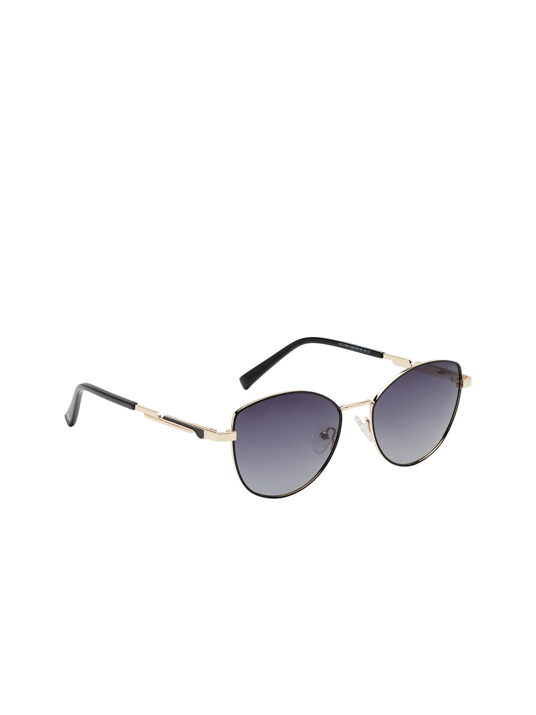 KOSCH ELEMENTE Women Grey Lens & Gold-Toned Cateye Sunglasses With Polarised Lens